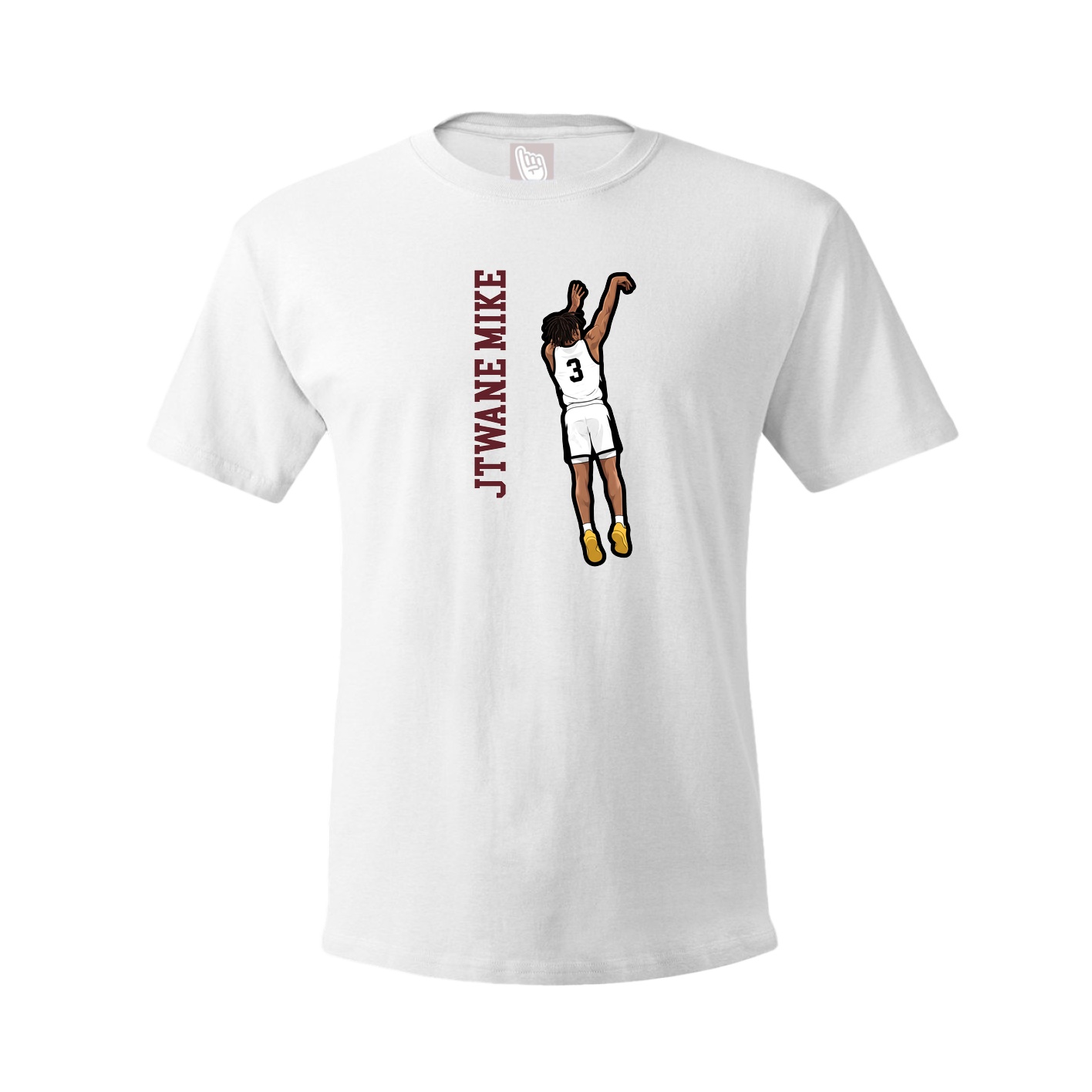 Youth Tee — Name Vertical in White