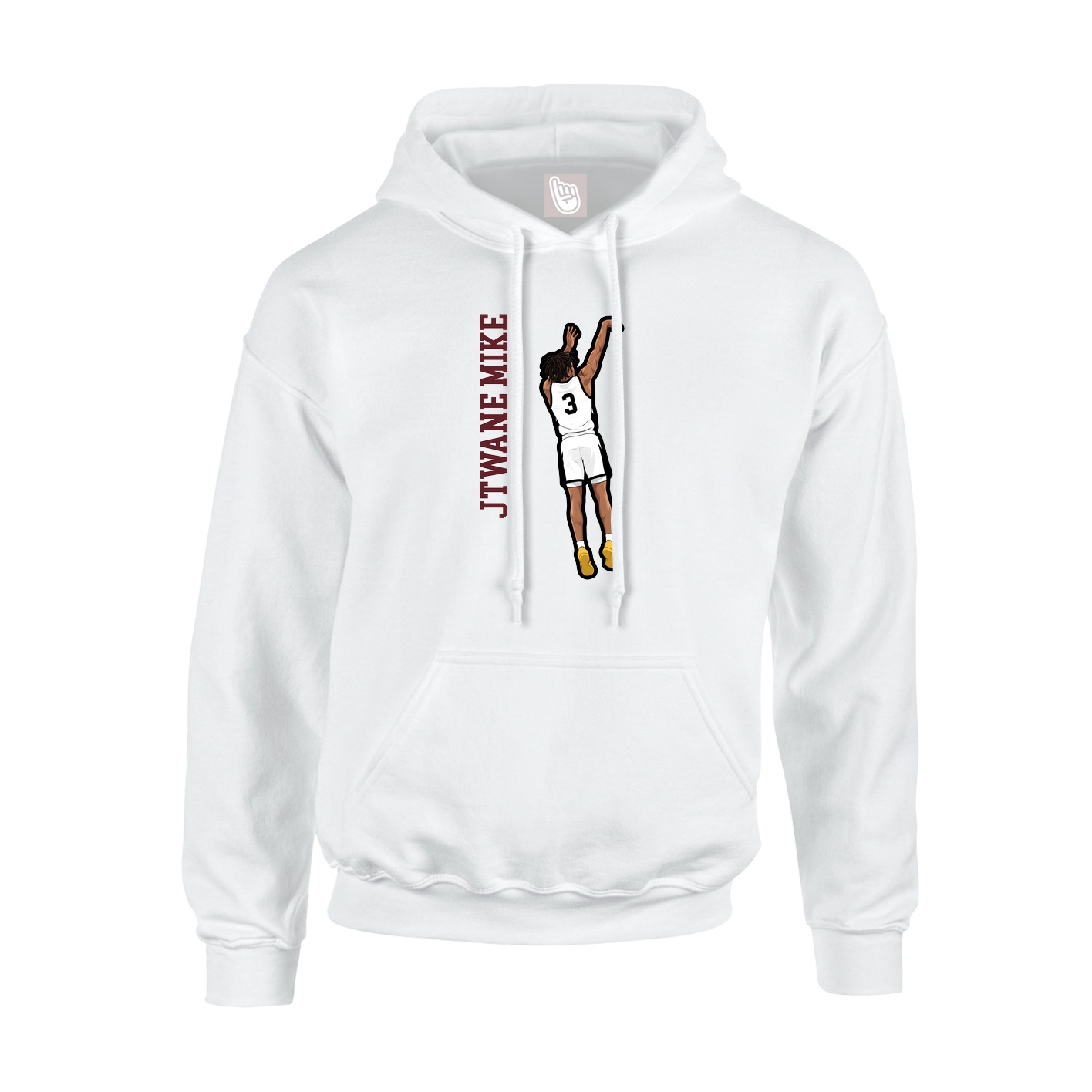 Youth Hoodie — Name Vertical in White
