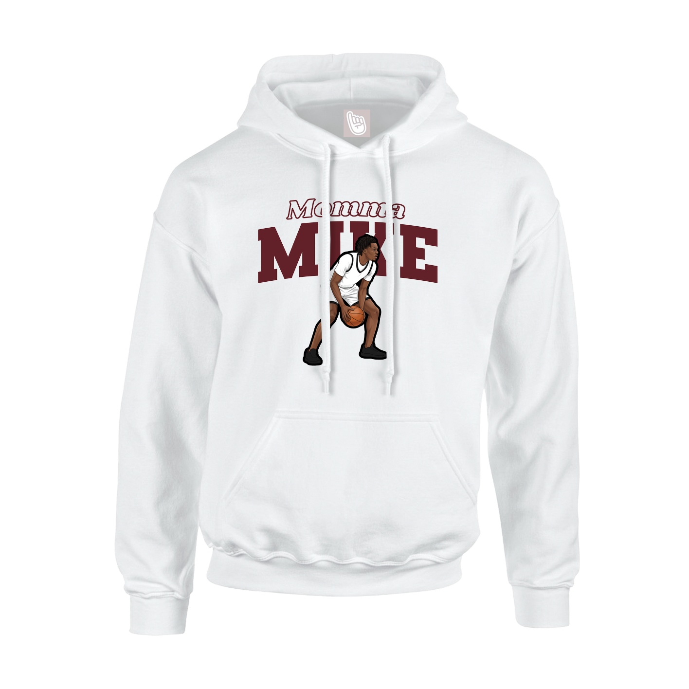 Youth Hoodie — Mothers Day Block in White
