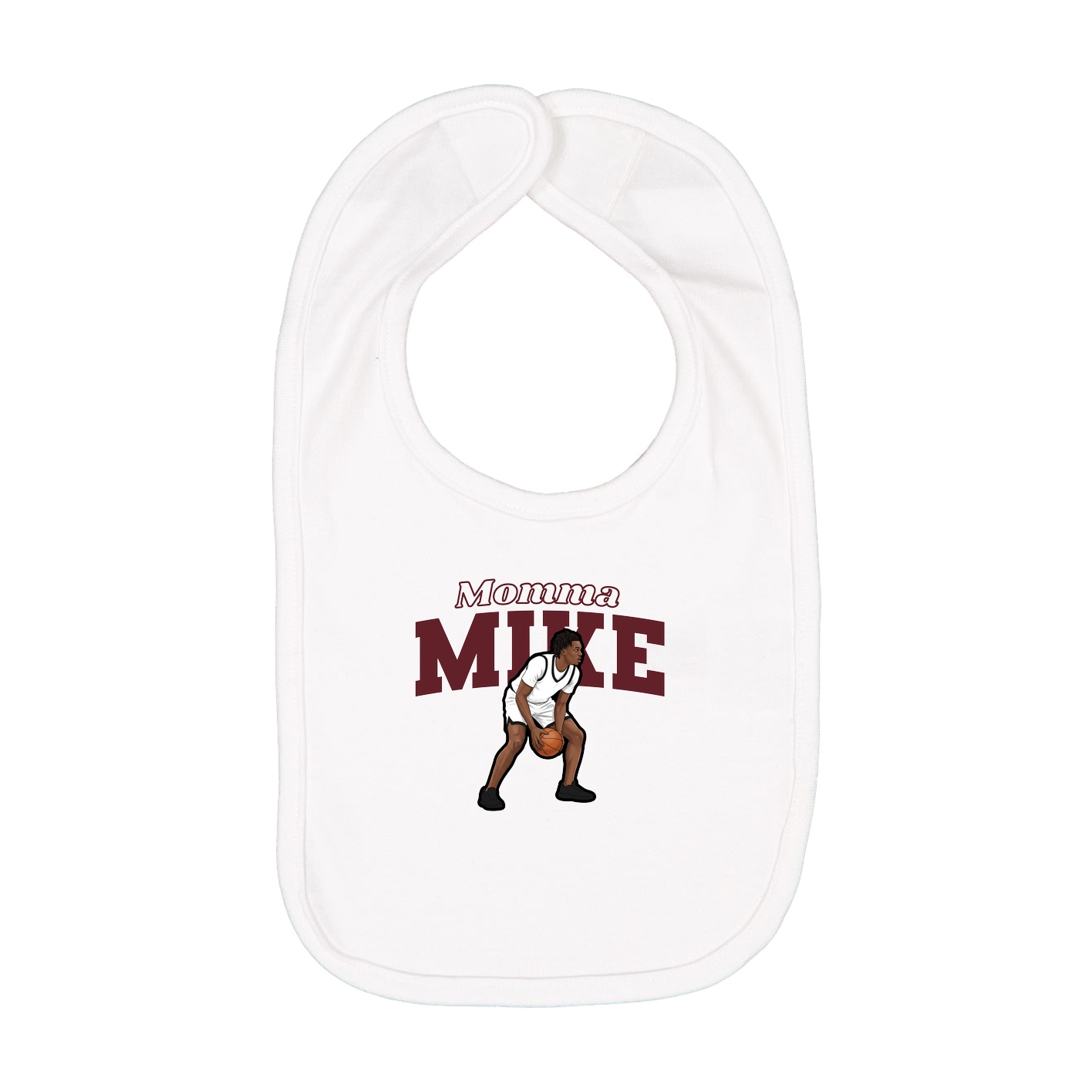 Infant Bib — Mothers Day Block in White
