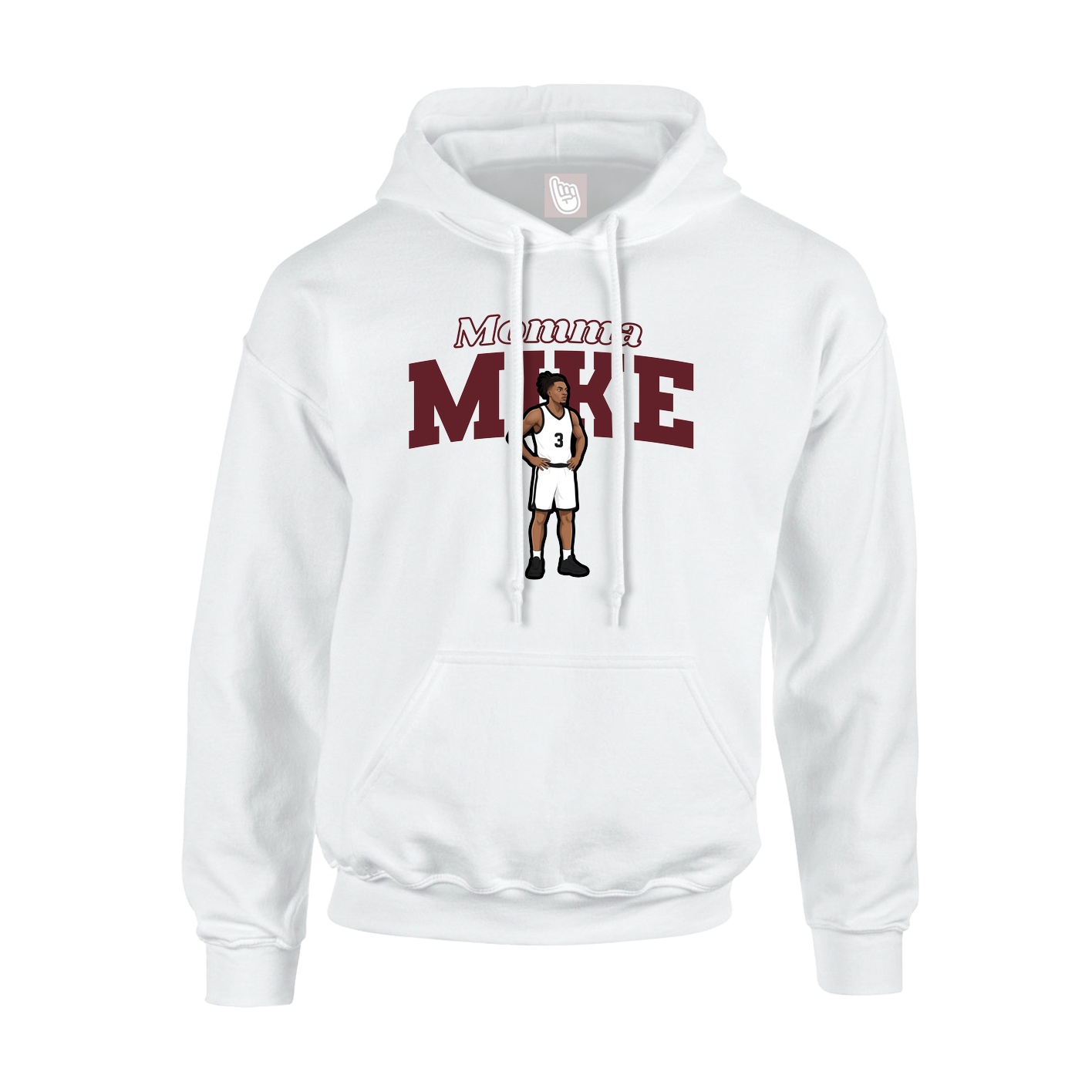 Youth Hoodie — Mothers Day Block in White