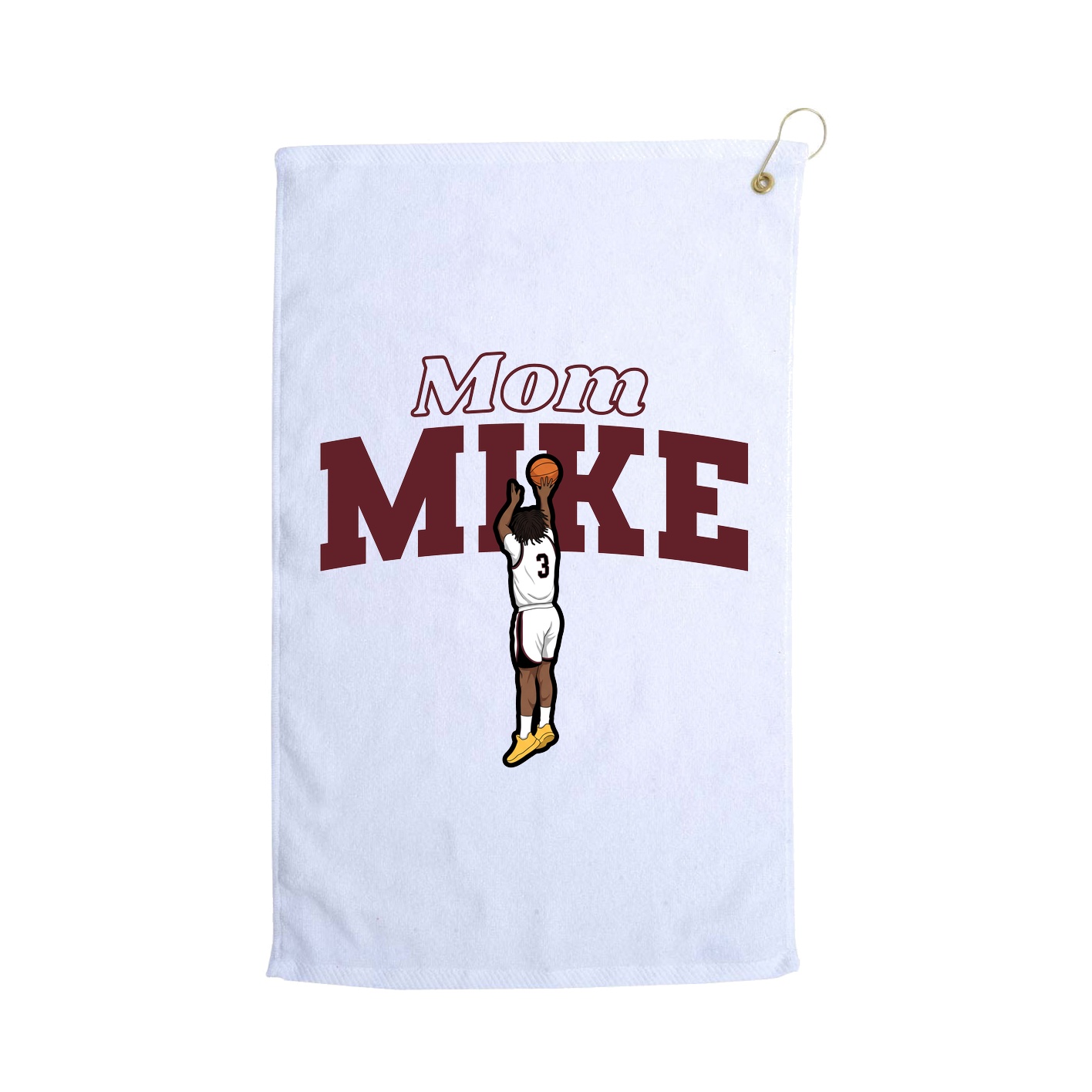 Golf Towel — Mothers Day Block in White