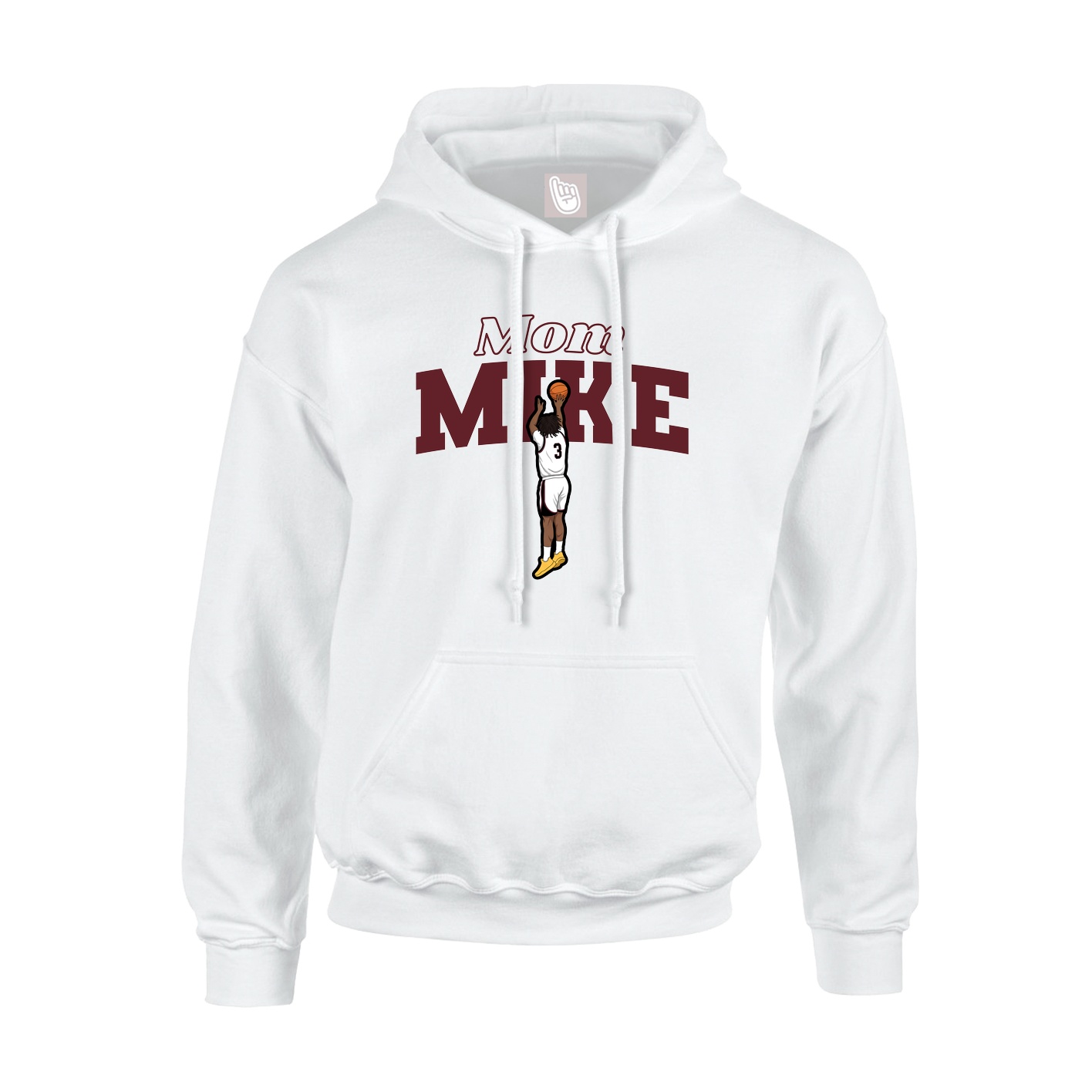 Youth Hoodie — Mothers Day Block in White