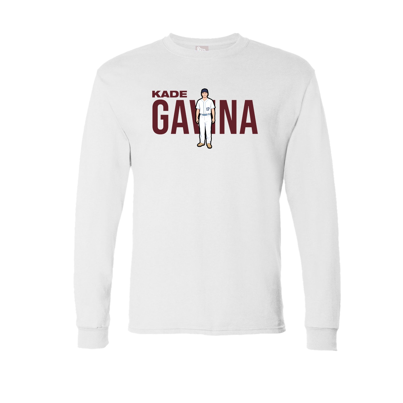 Long Sleeve Tee — Player Name in White