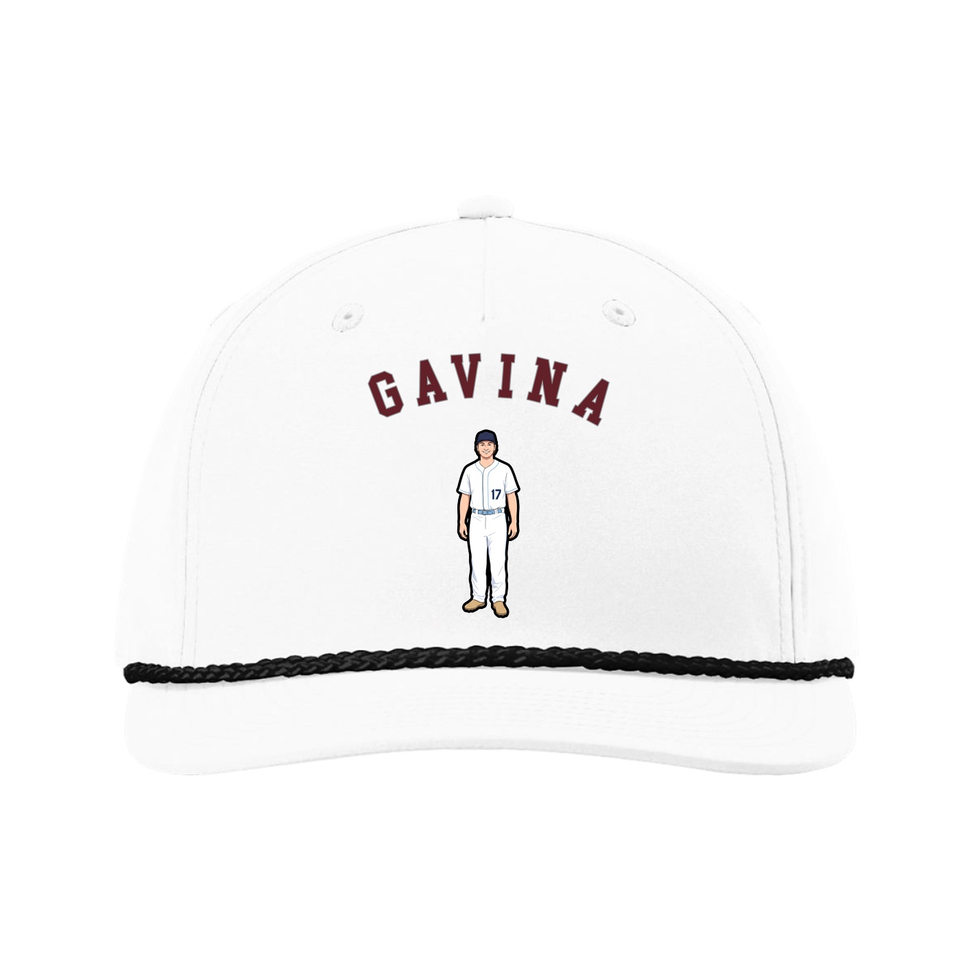 Five-Panel Classic Rope Cap — Shirsey Arch in White