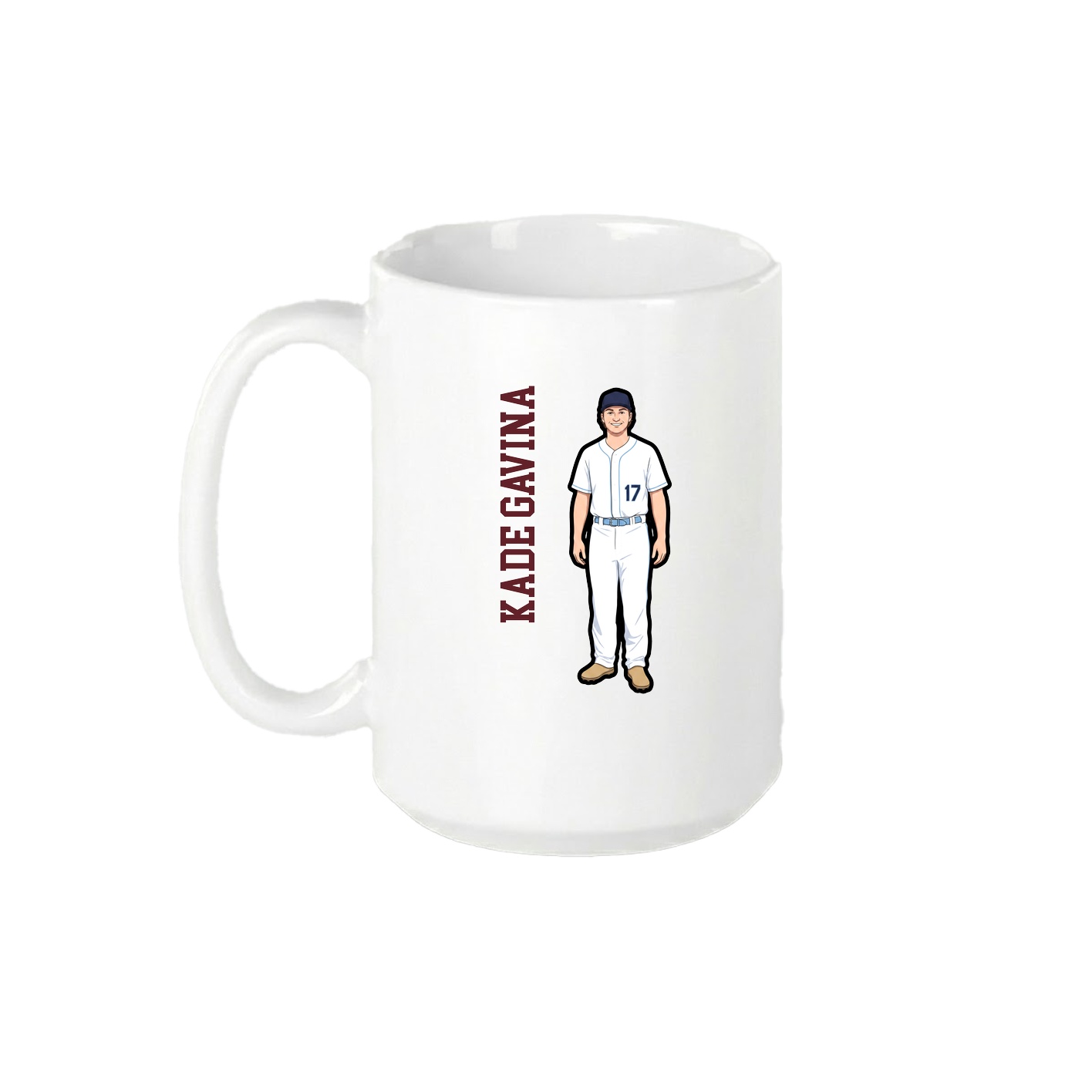 15oz Coffee Mug — Name Vertical in White