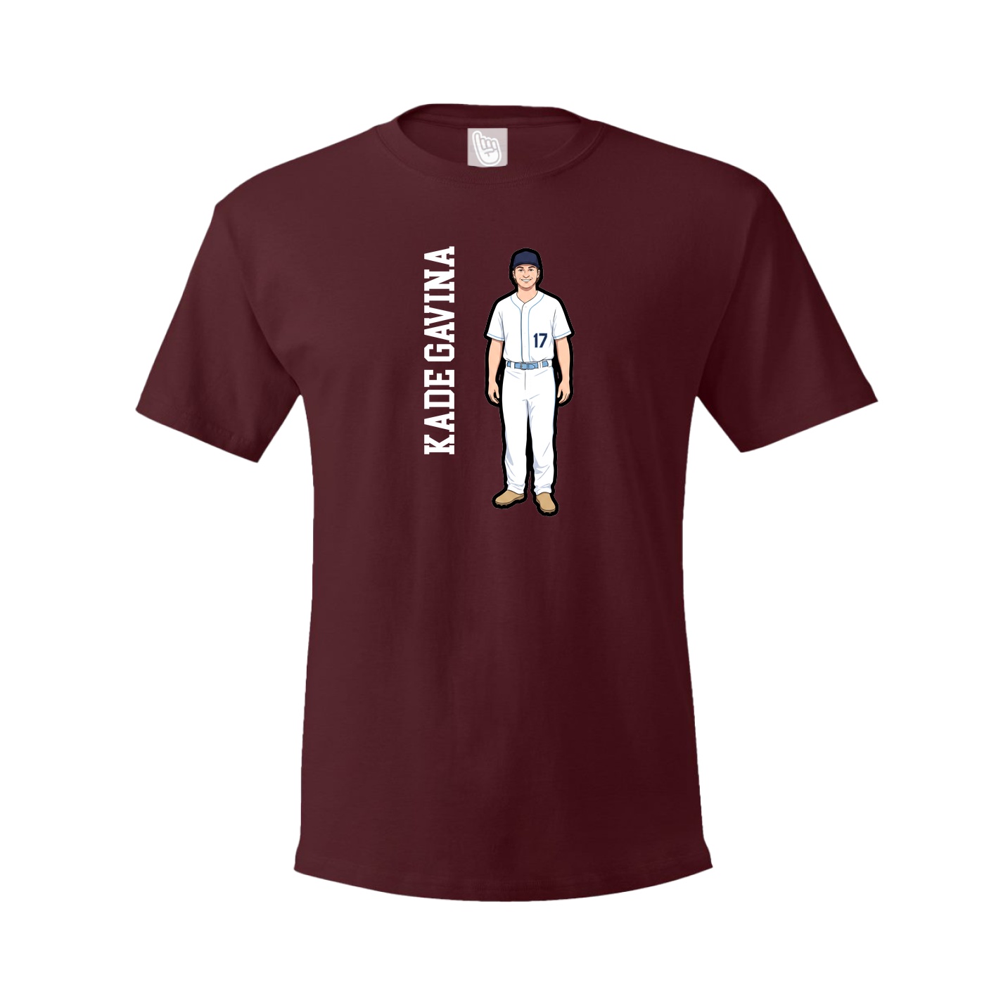 Tee — Name Vertical in Maroon