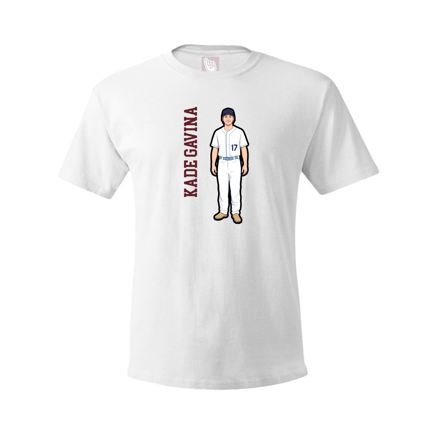 Youth Tee — Name Vertical in White