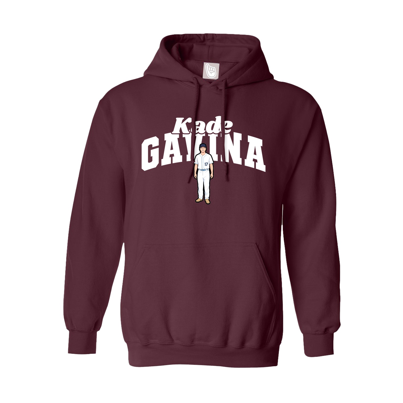 Youth Hoodie — Signature Arch in Maroon