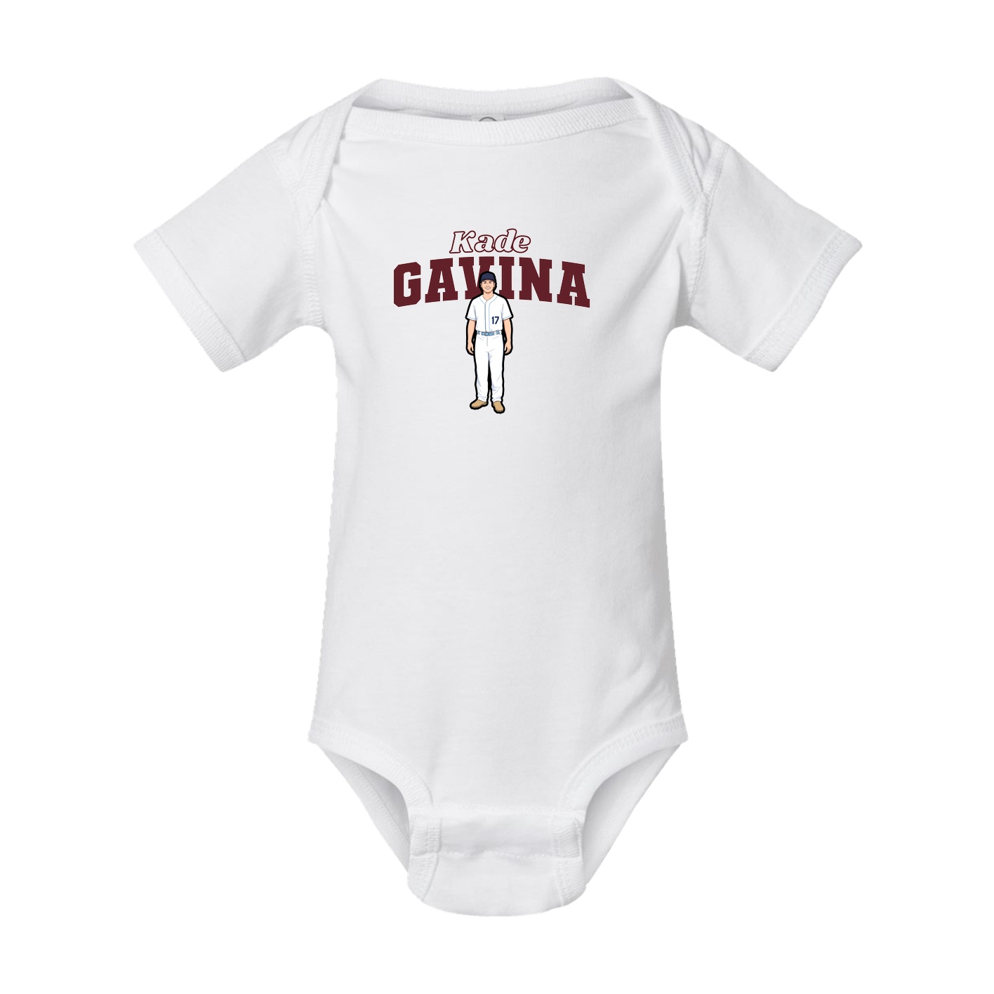 Baby Onesie — Name Arch in White