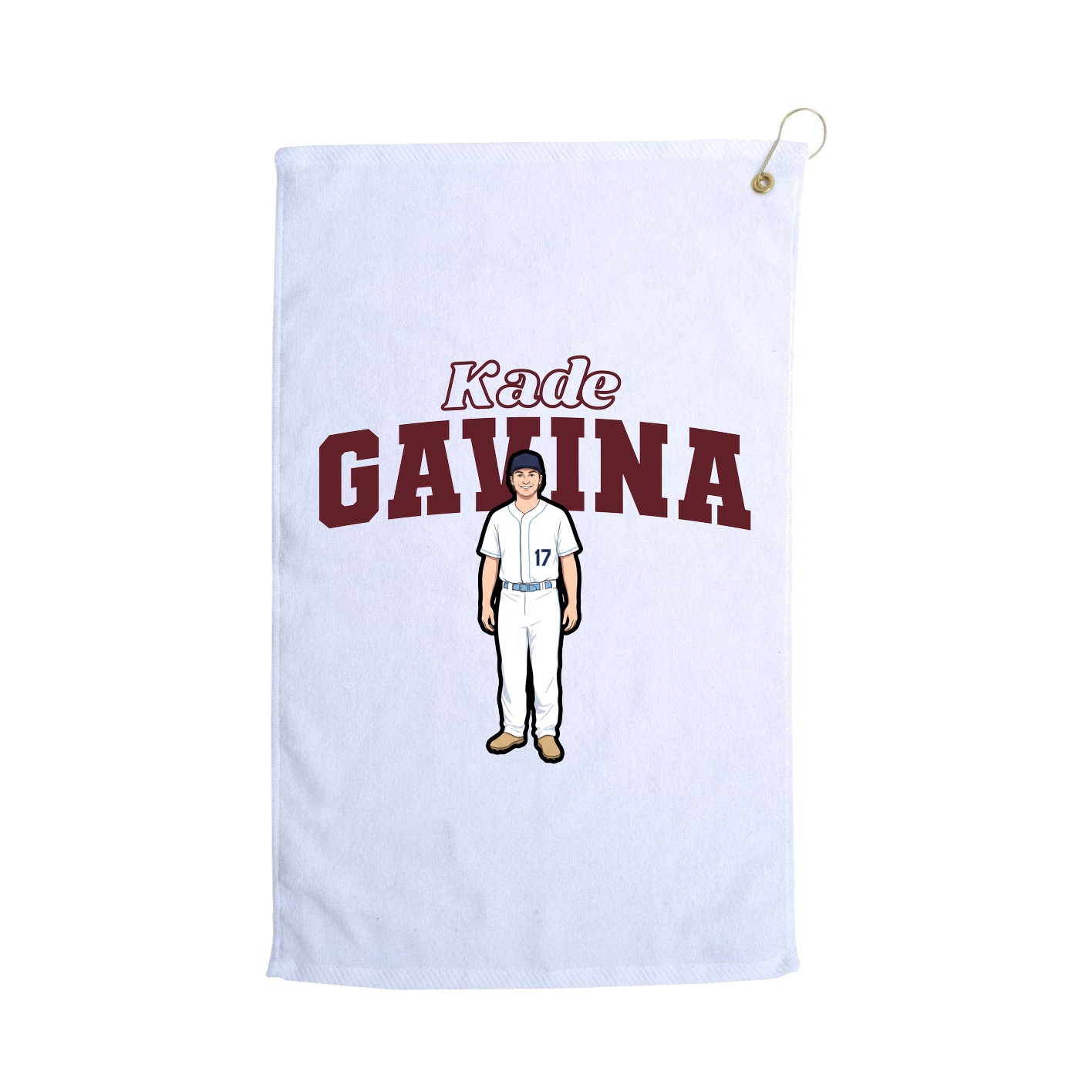 Golf Towel — Name Arch in White