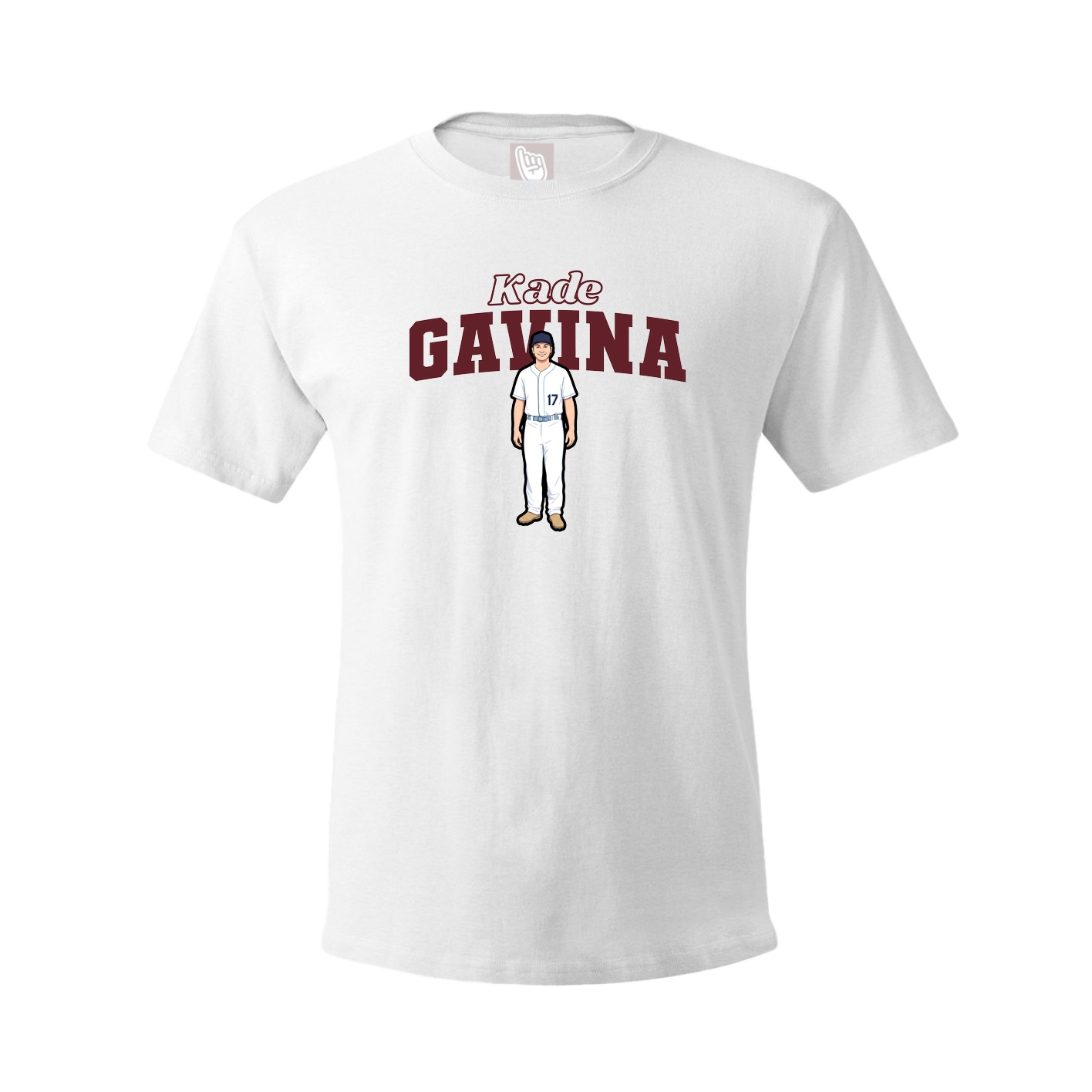 Youth Tee — Name Arch in White