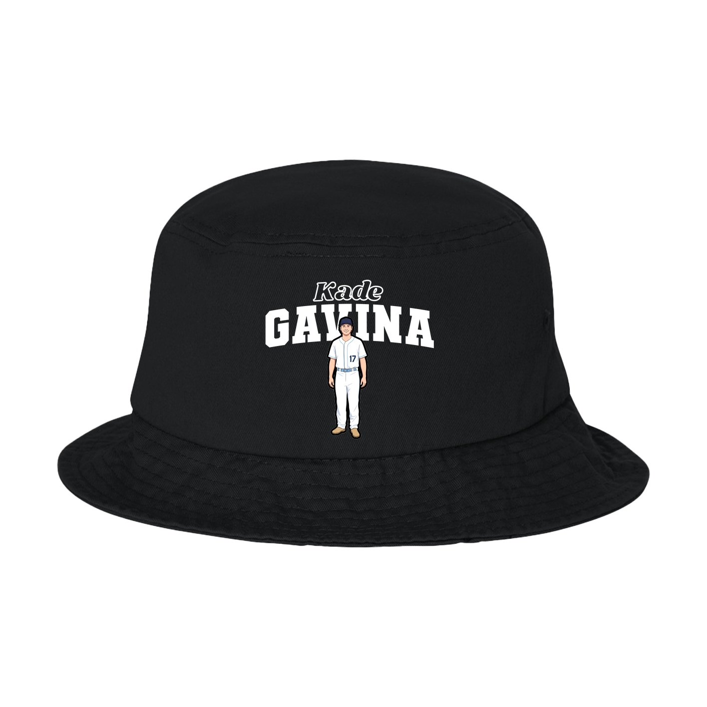 Bucket Cap — Name Arch in Black