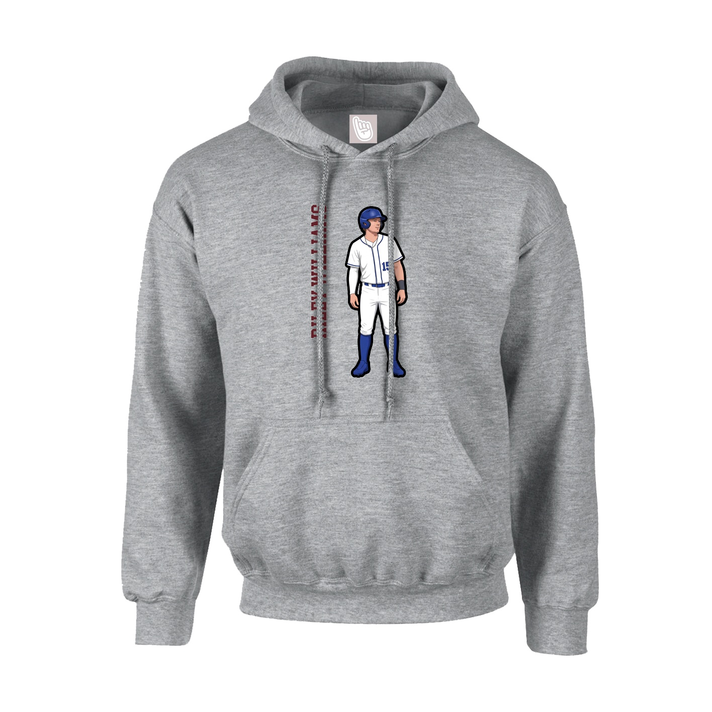 Youth Hoodie — Name Vertical in Grey