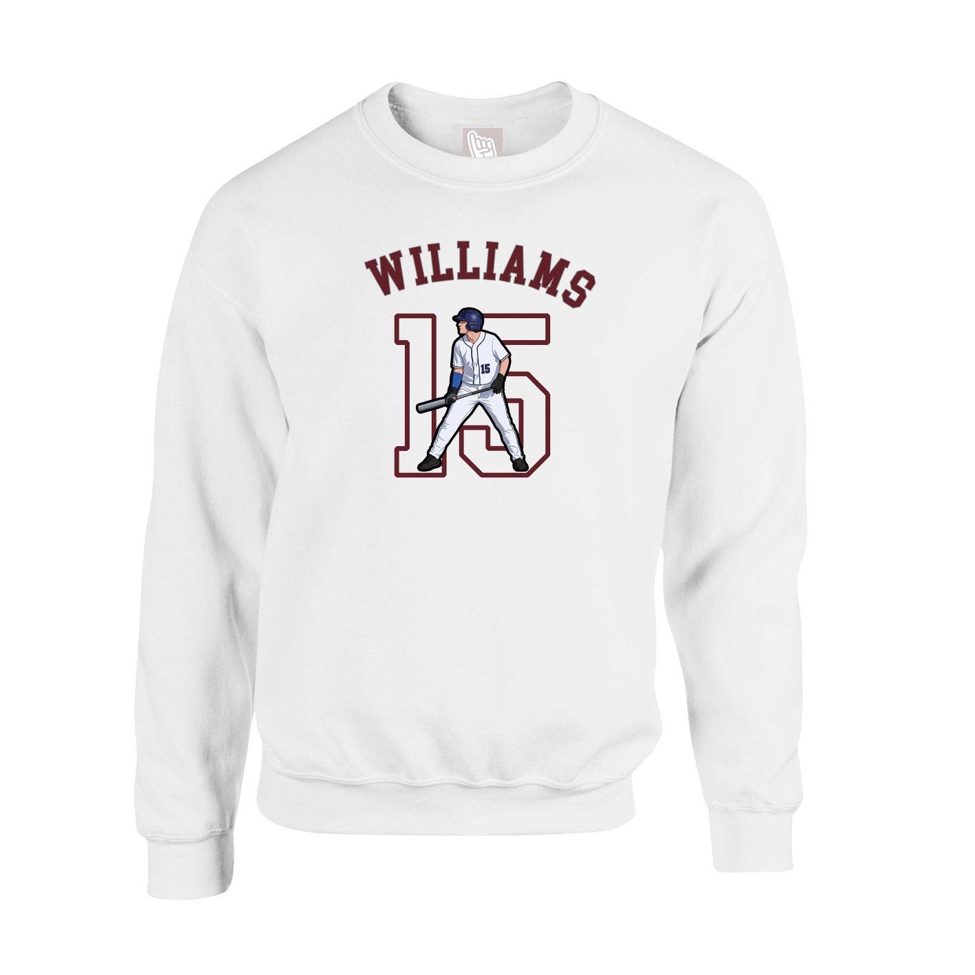 Fleece Crew — Shirsey Arch in White