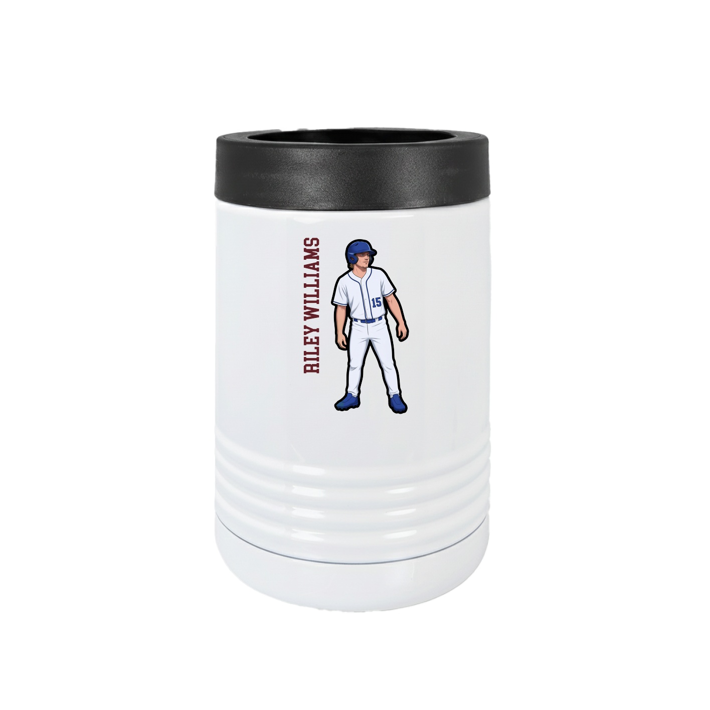 Beverage Holder — Name Vertical in White