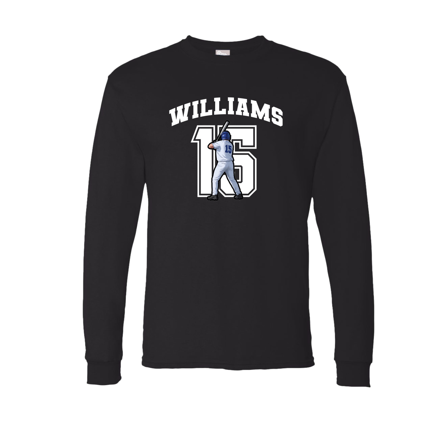 Long Sleeve Tee — Number in Black