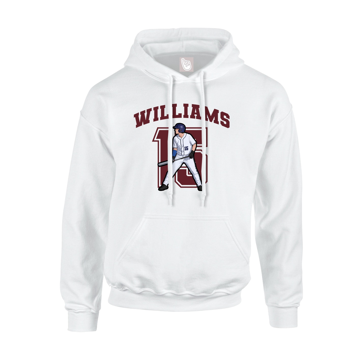 Hoodie — Number in White
