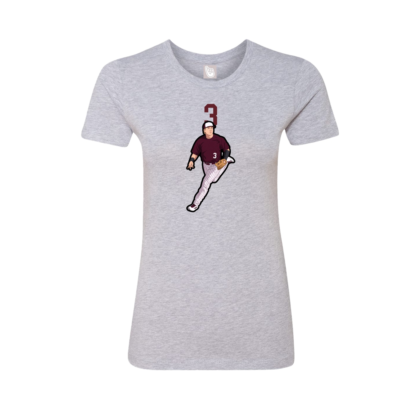 Fitted Women's Tee — Number Top in Grey