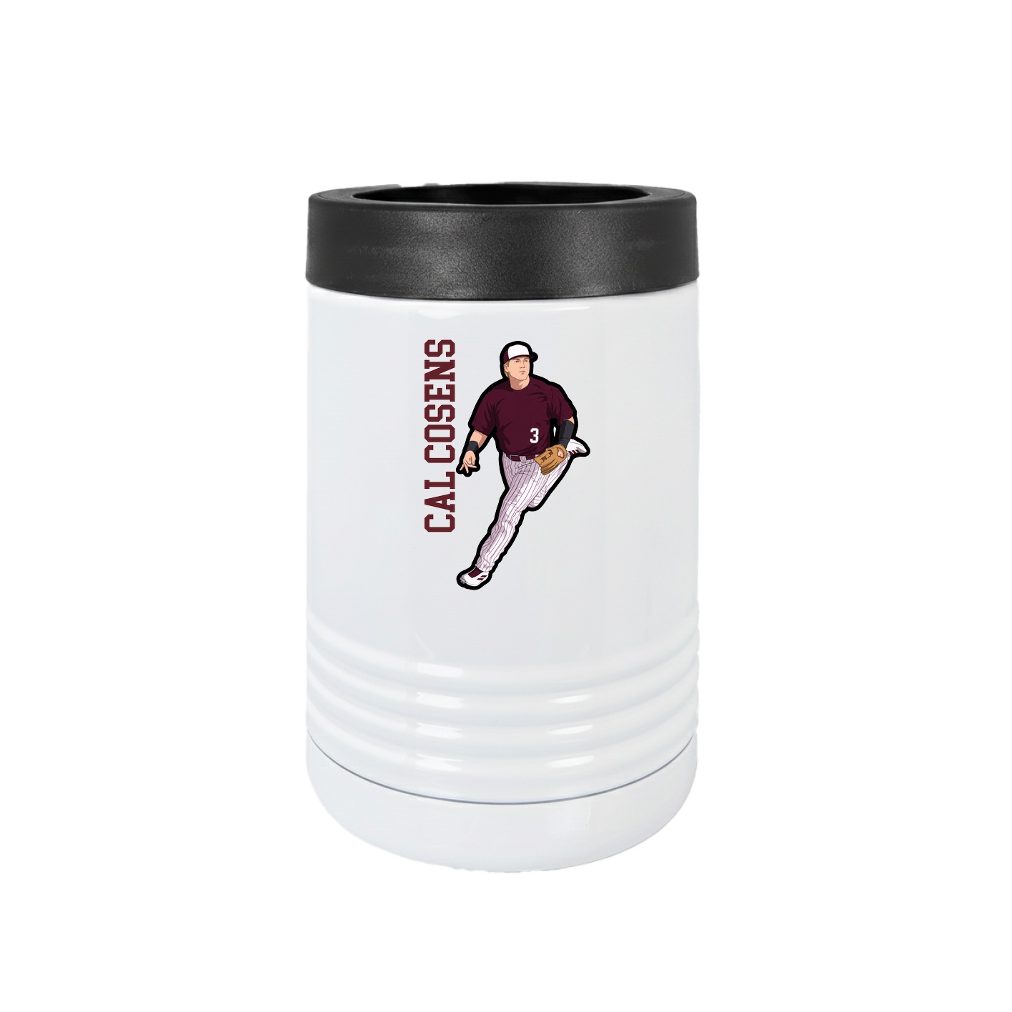 Beverage Holder — Name Vertical in White
