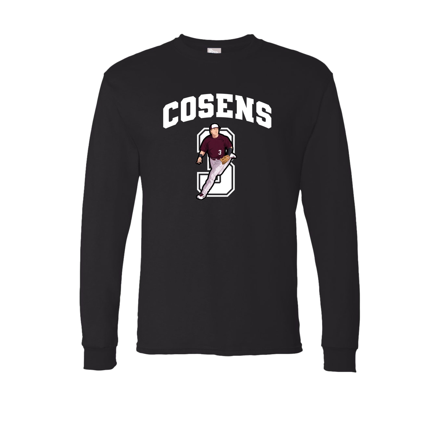 Long Sleeve Tee — Number in Black