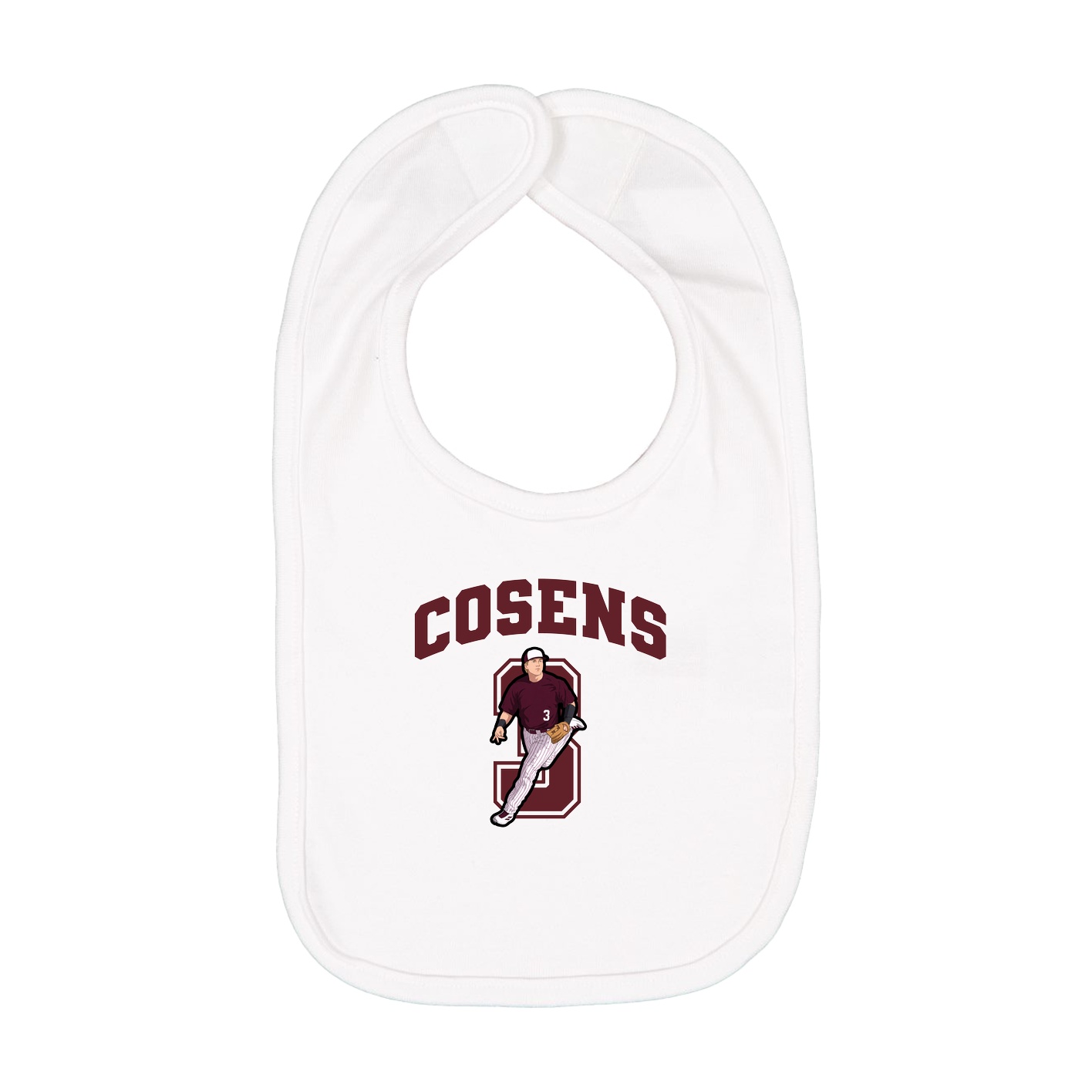 Infant Bib — Number in White