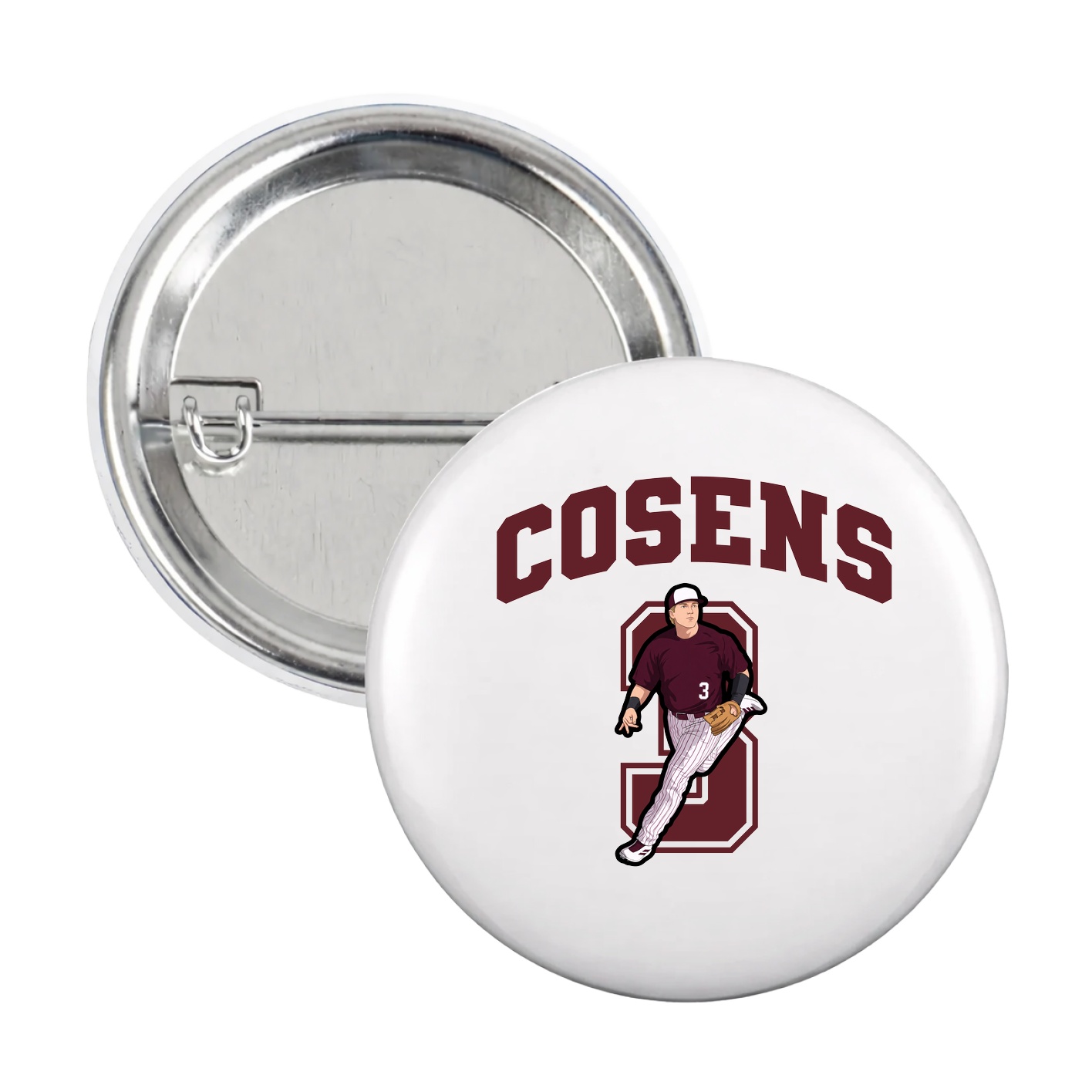Game Day Button — Number in White