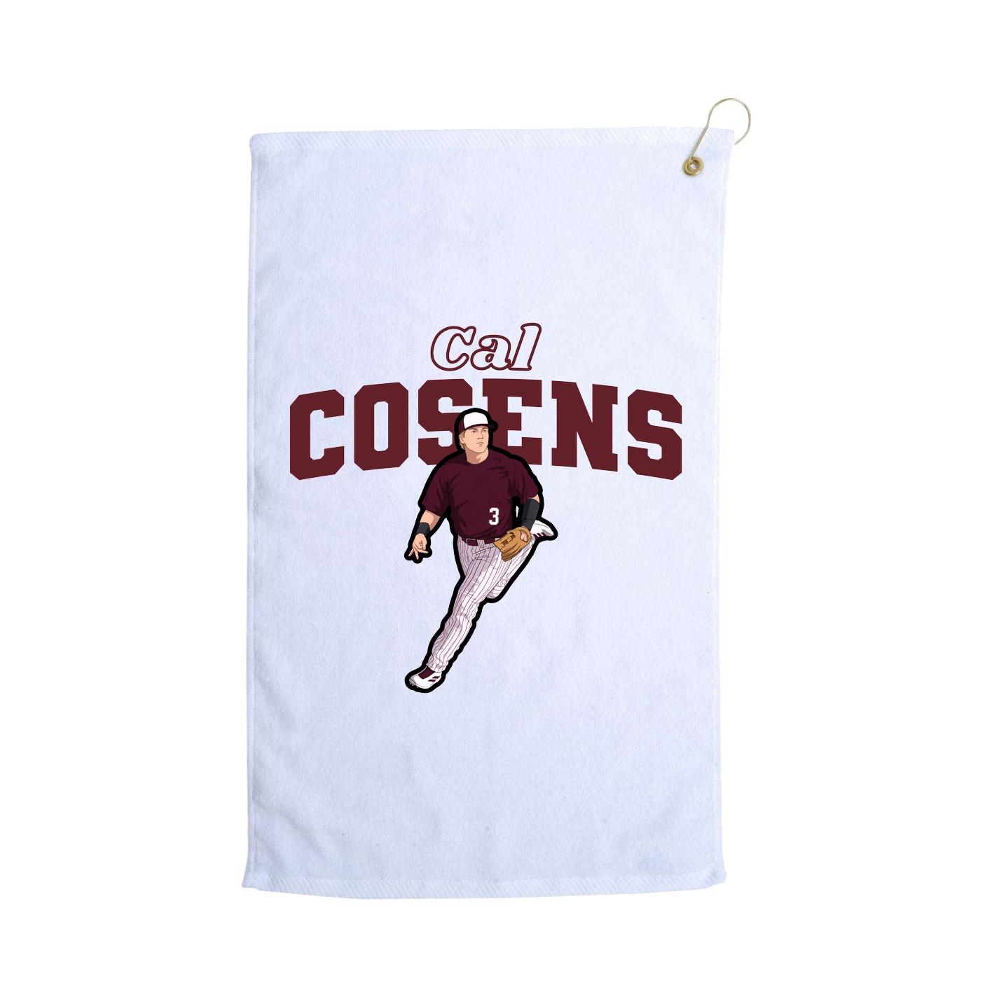 Golf Towel — Name Arch in White