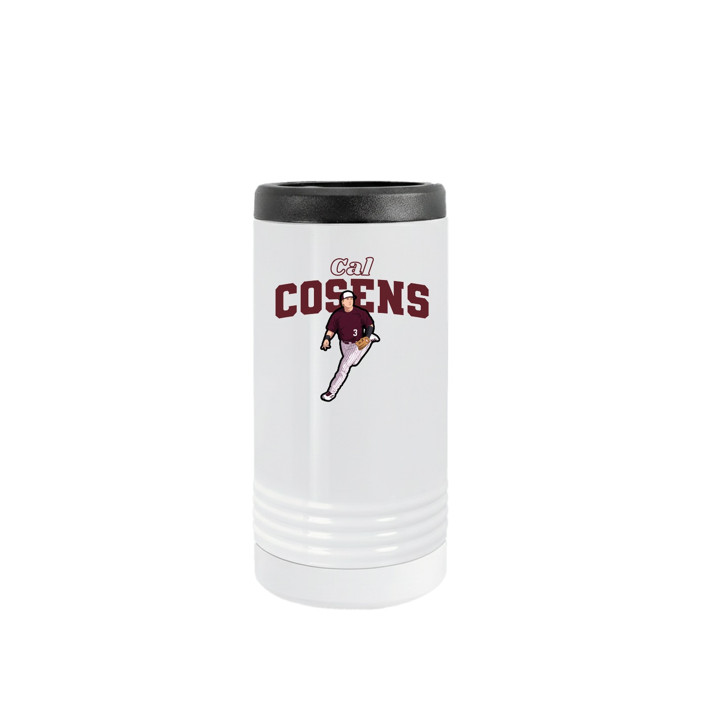 Slim Beverage Holder — Name Arch in White