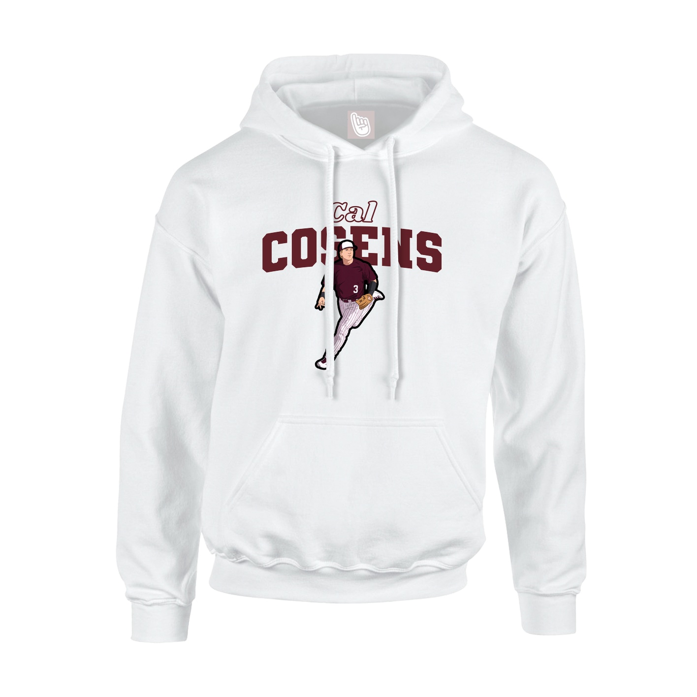 Youth Hoodie — Name Arch in White