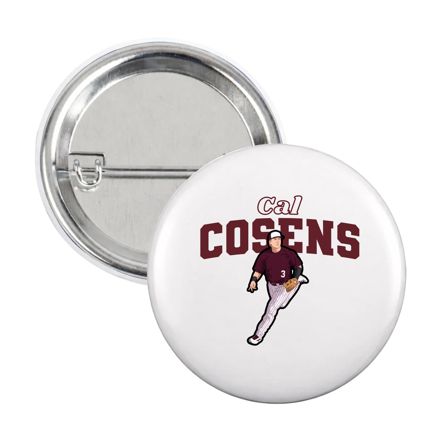 Game Day Button — Name Arch in White