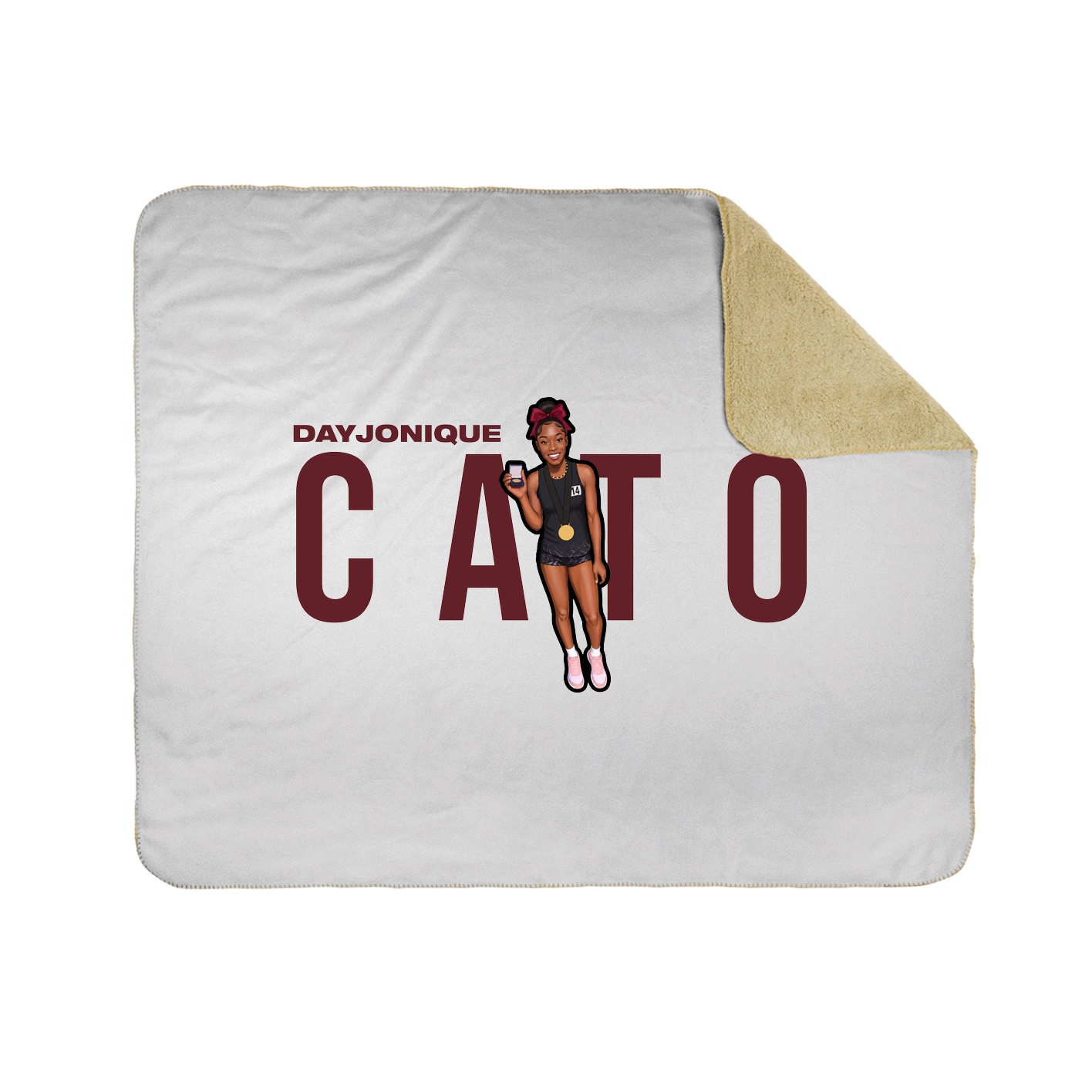 Throw Blanket — Player Name in White