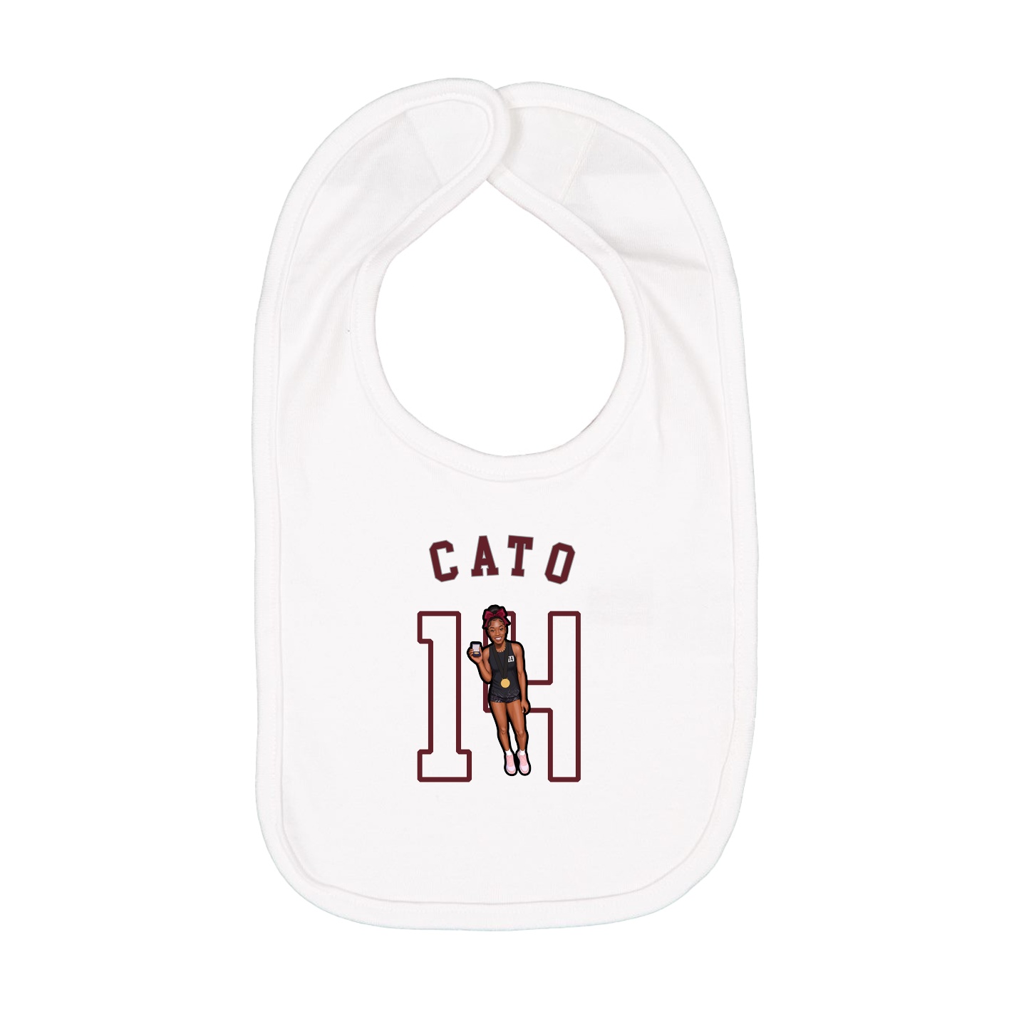 Infant Bib — Shirsey Arch in White