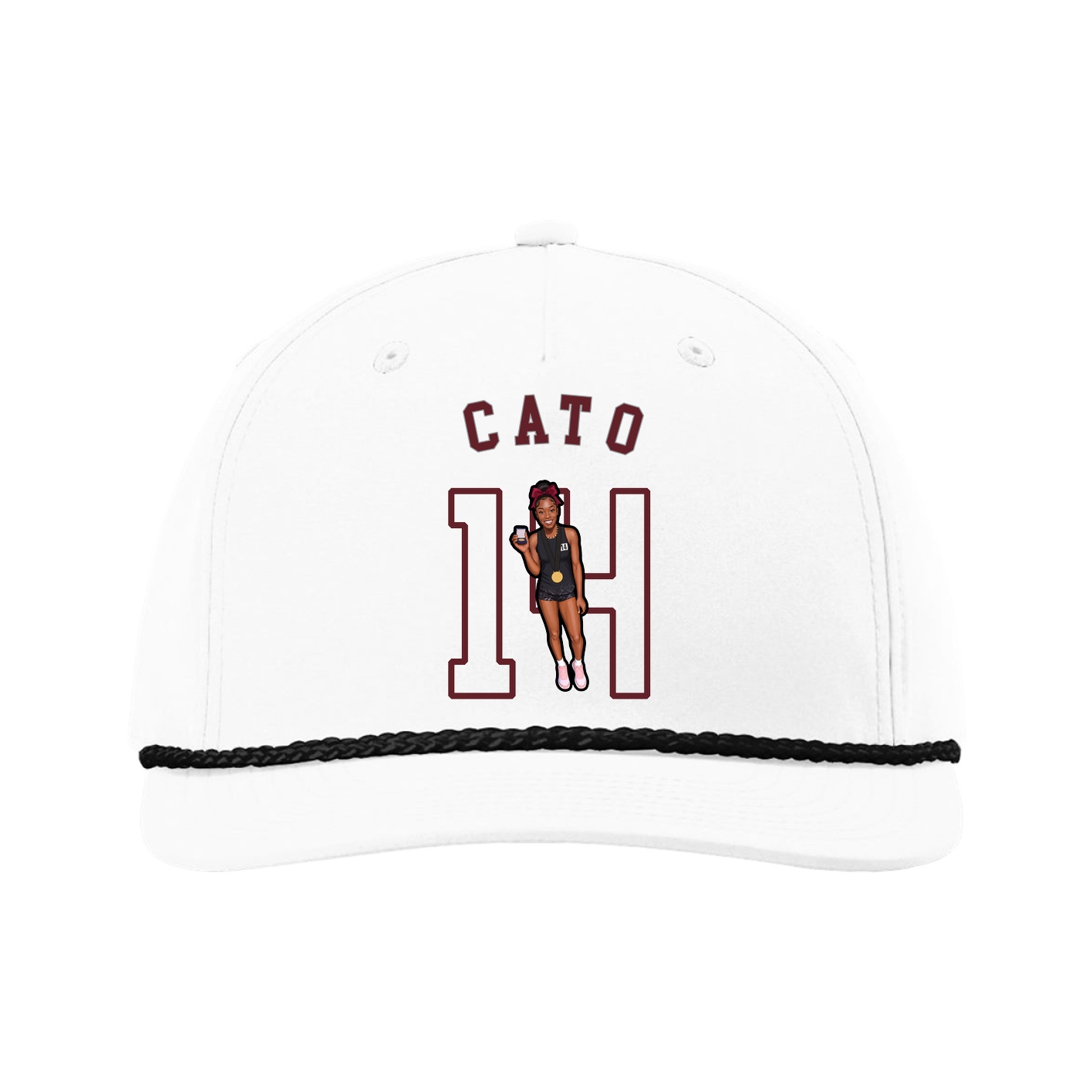 Five-Panel Classic Rope Cap — Shirsey Arch in White