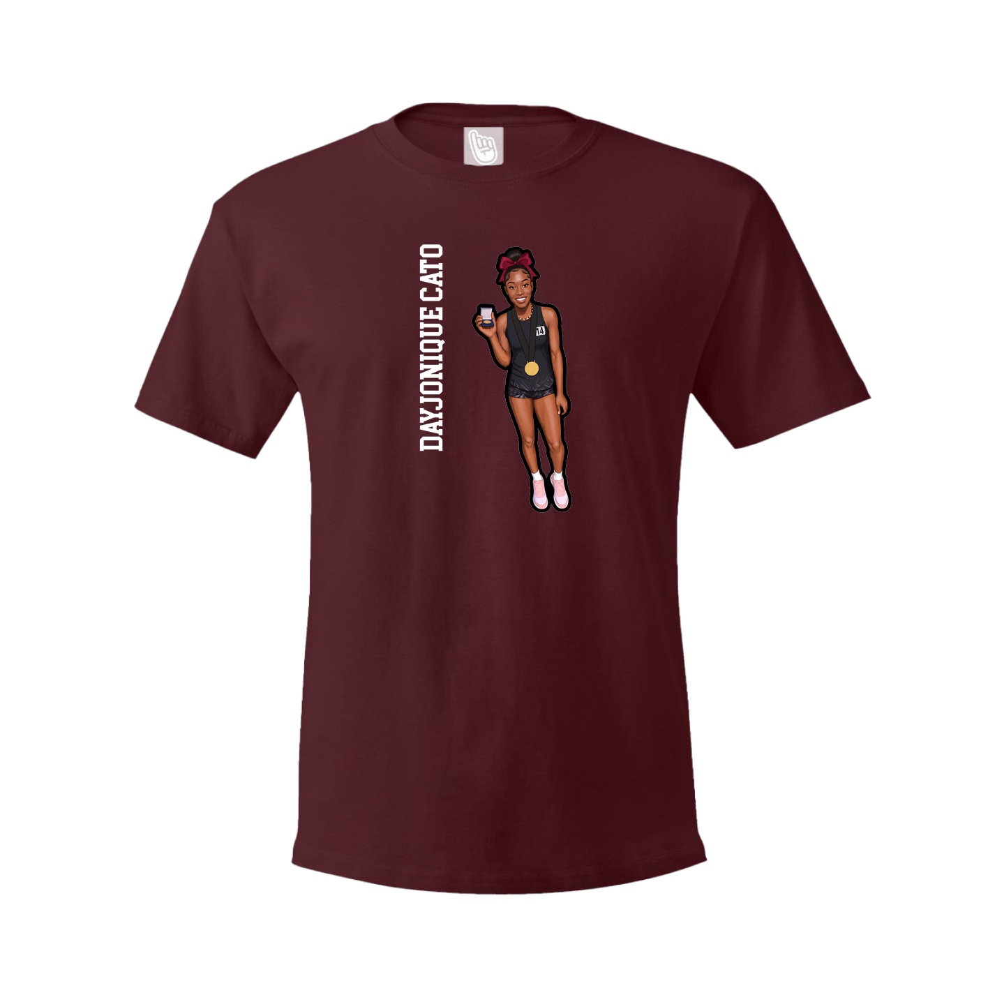 Tee — Name Vertical in Maroon