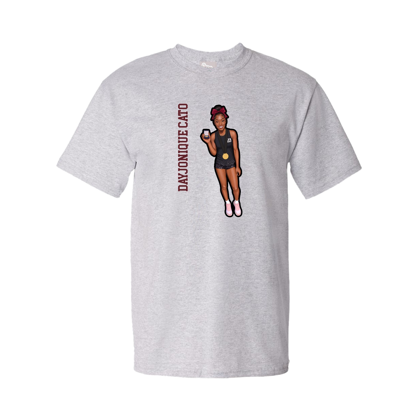 Youth Tee — Name Vertical in Grey