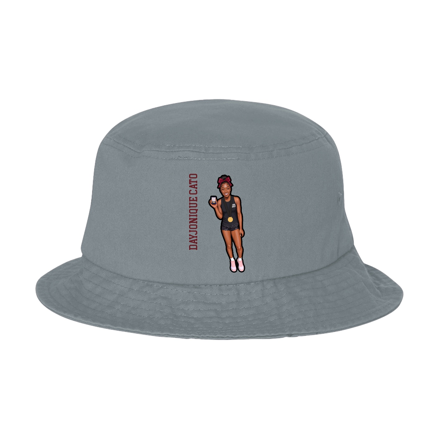 Bucket Cap — Name Vertical in Grey