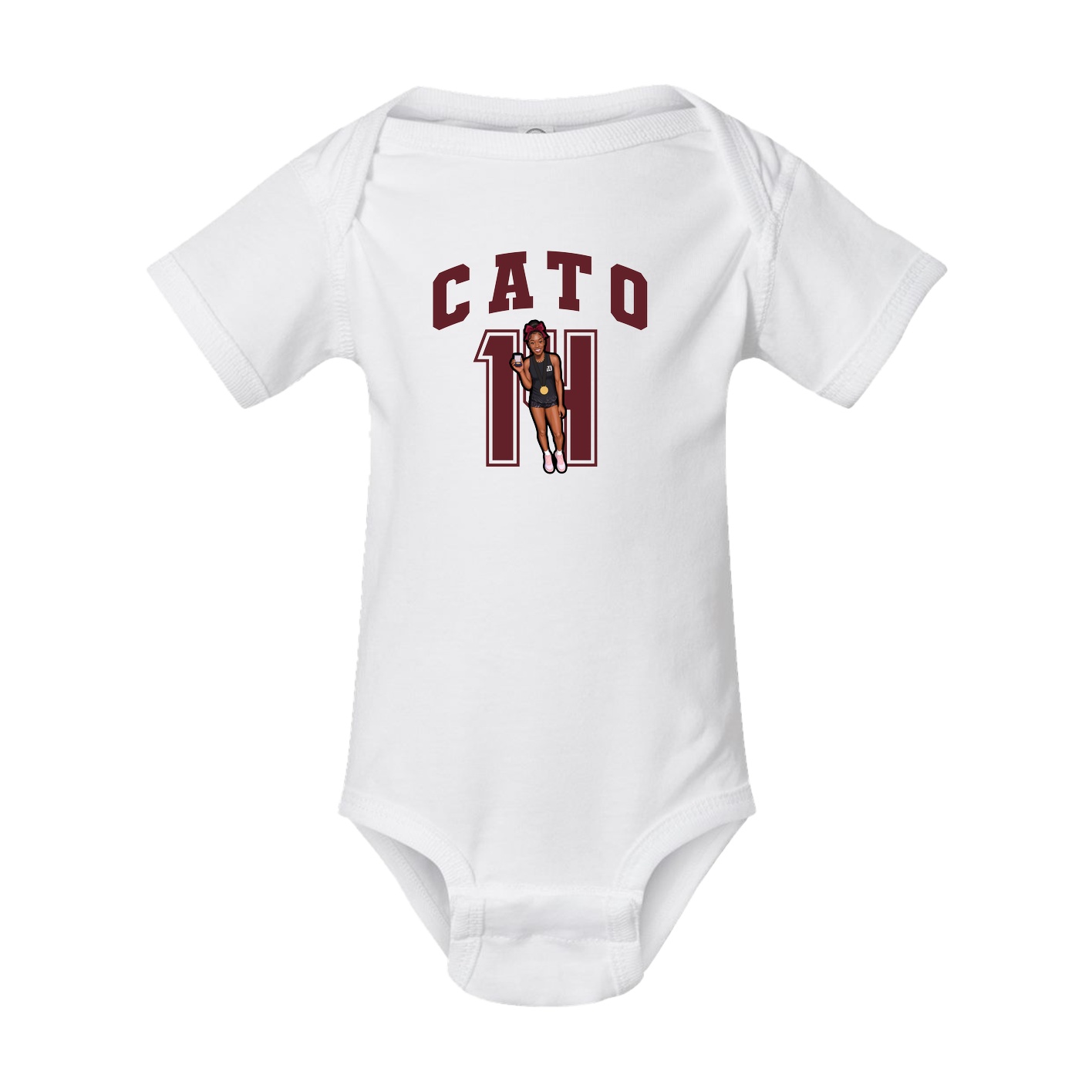Baby Onesie — Number in White