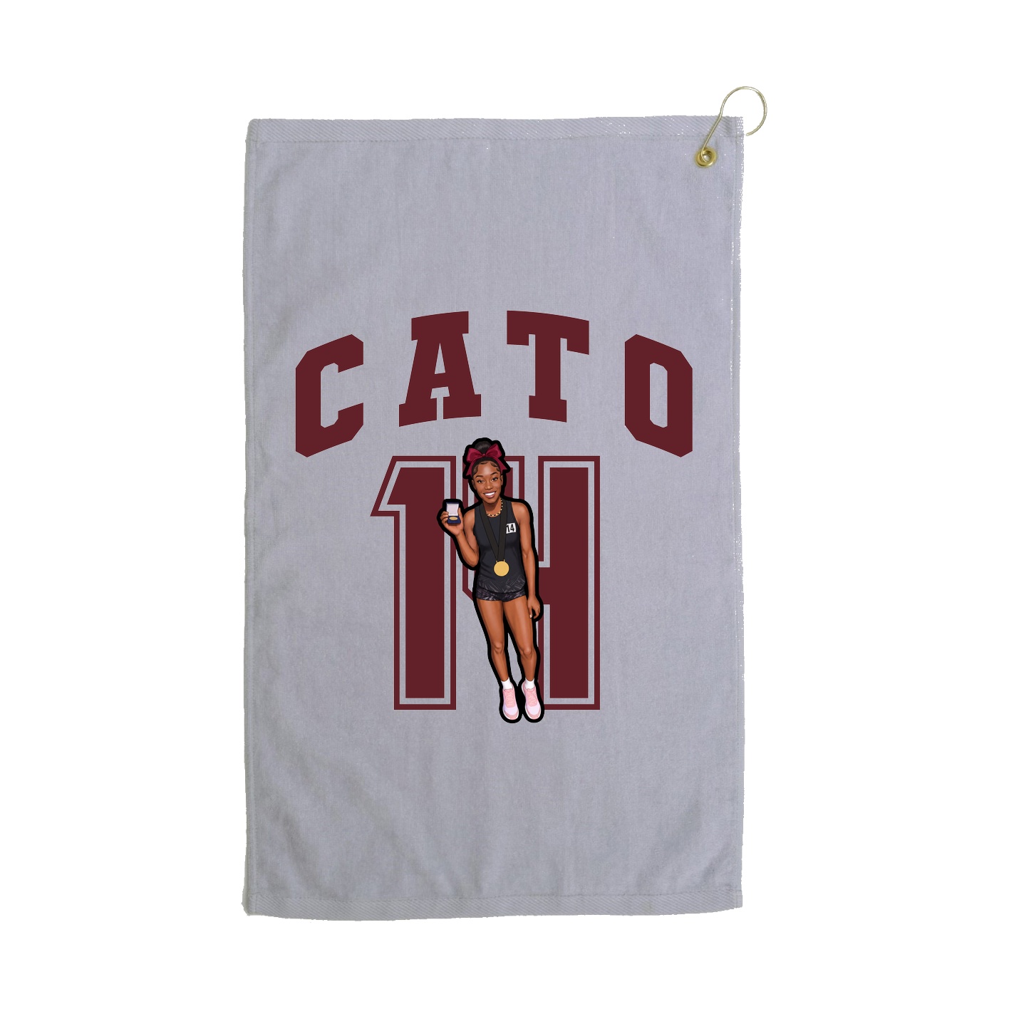 Golf Towel — Number in Grey