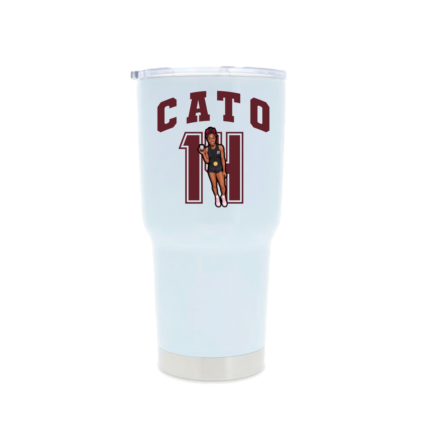 30oz Stainless Steel Tumbler — Number in White