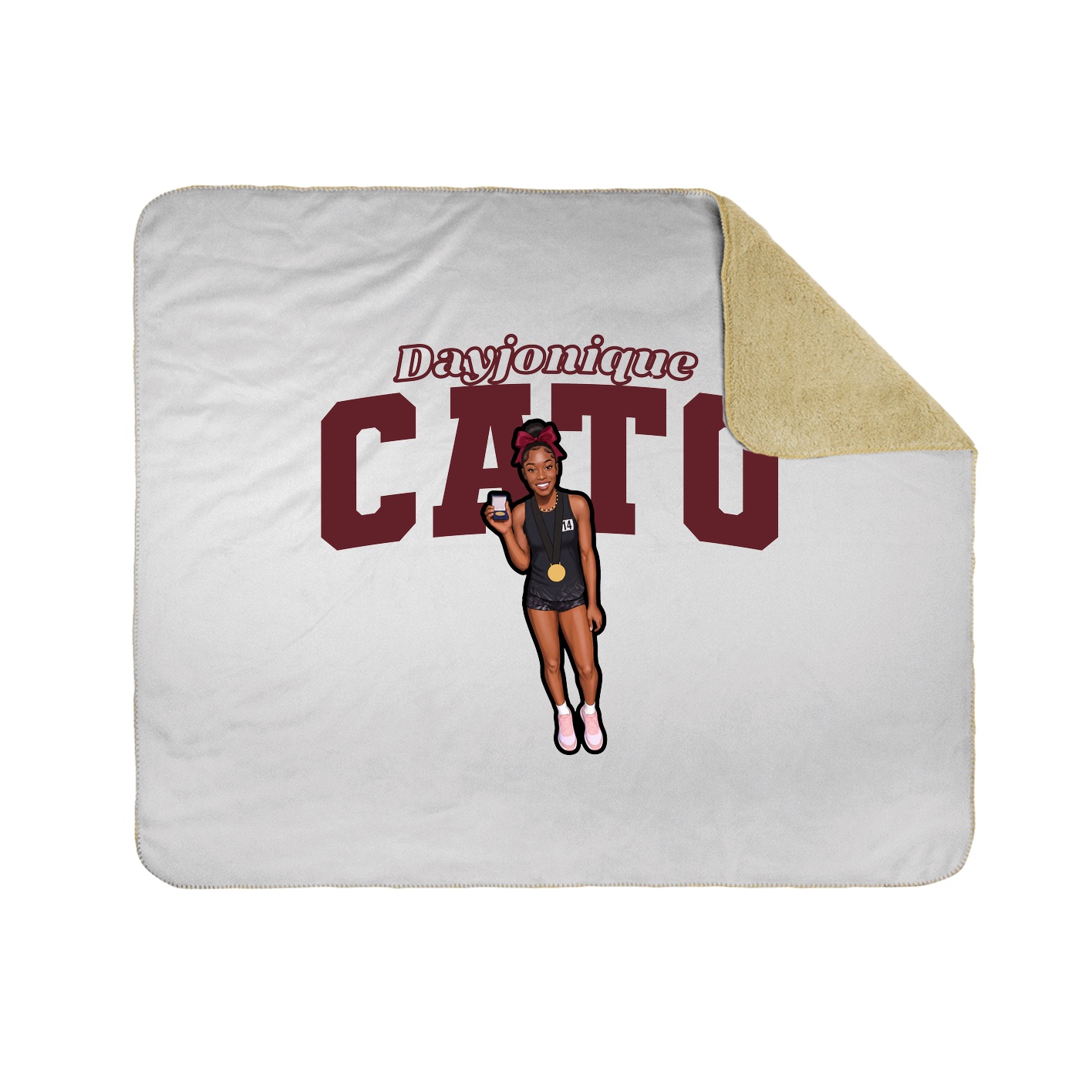 Throw Blanket — Name Arch in White