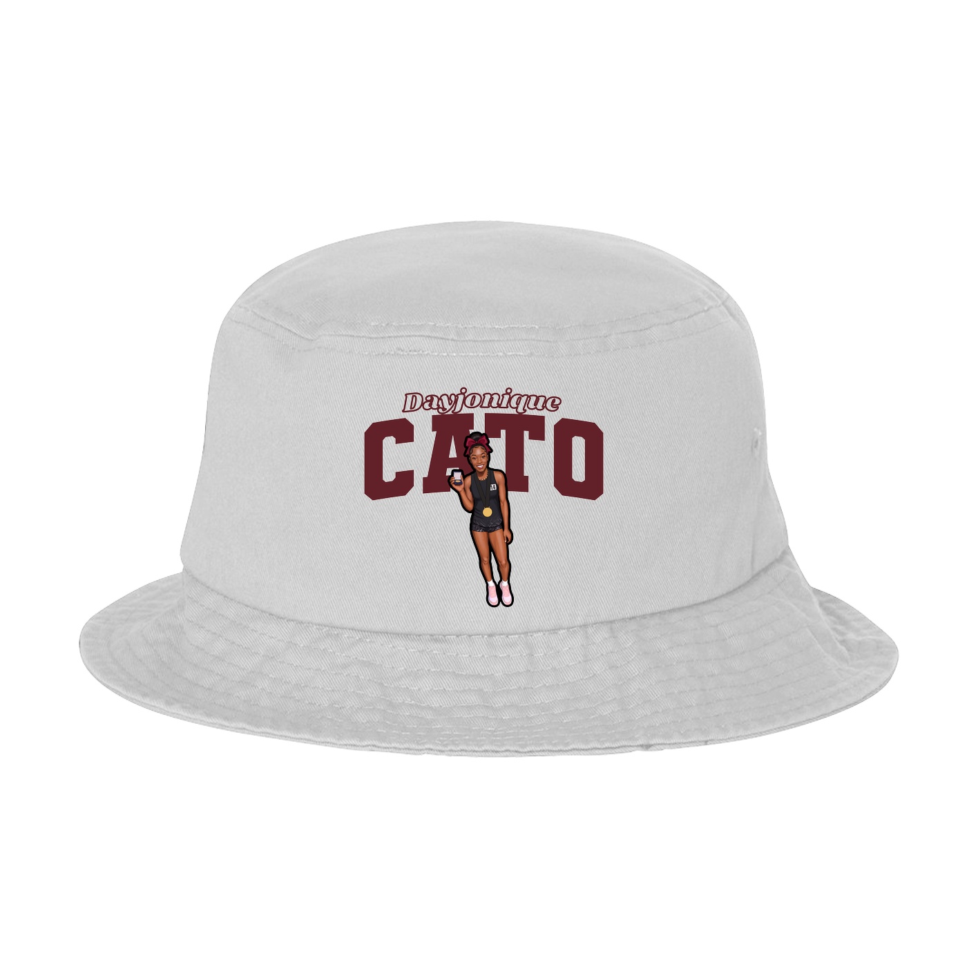 Bucket Cap — Name Arch in White