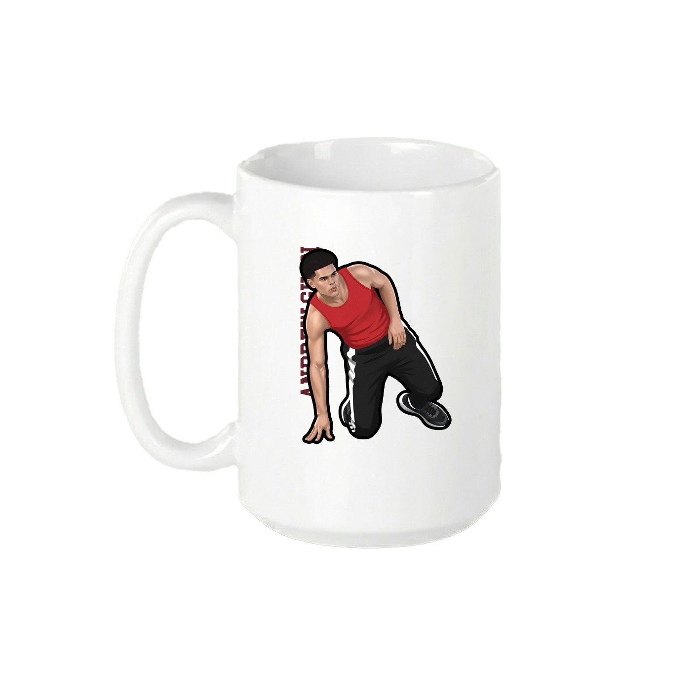 15oz Coffee Mug — Name Vertical in White