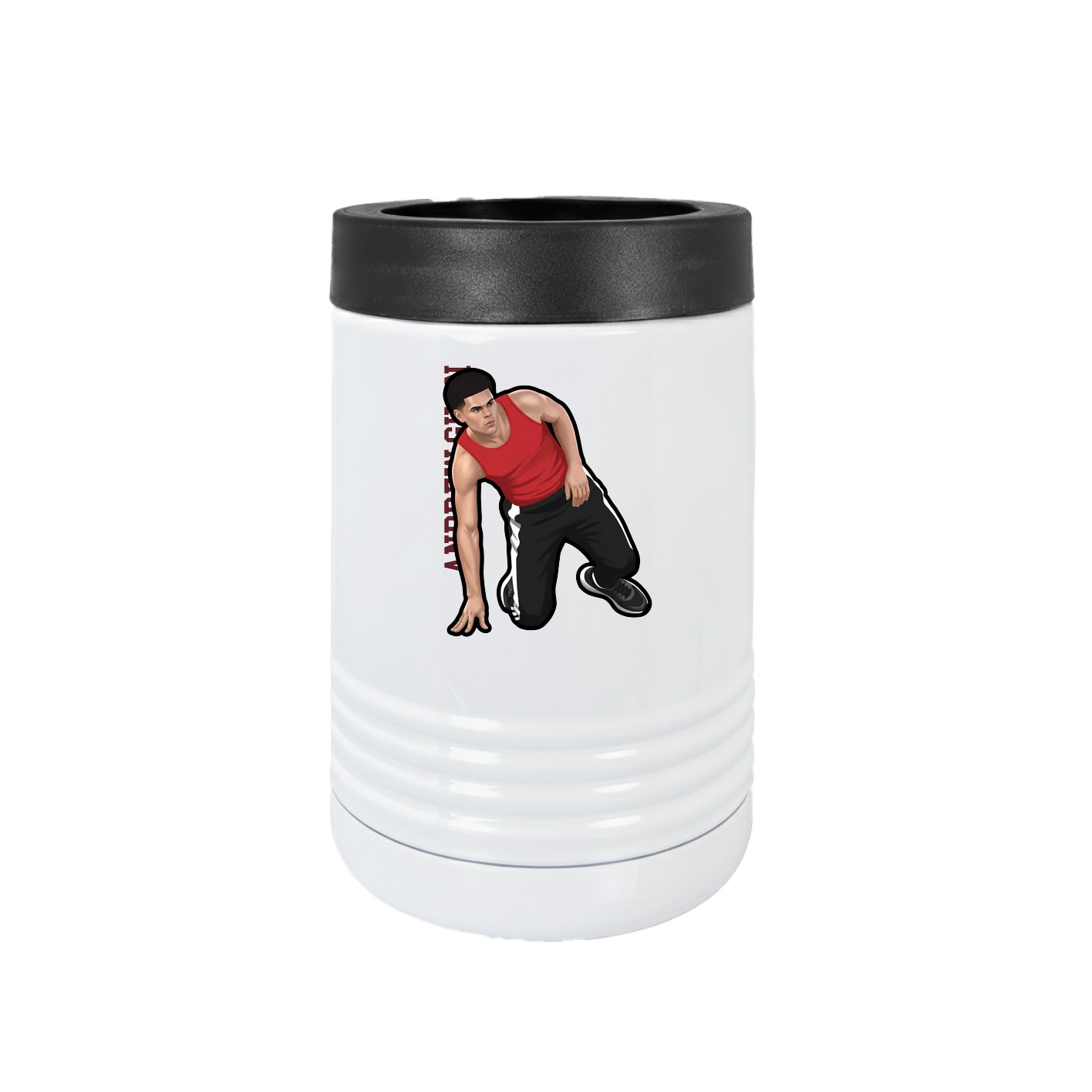 Beverage Holder — Name Vertical in White