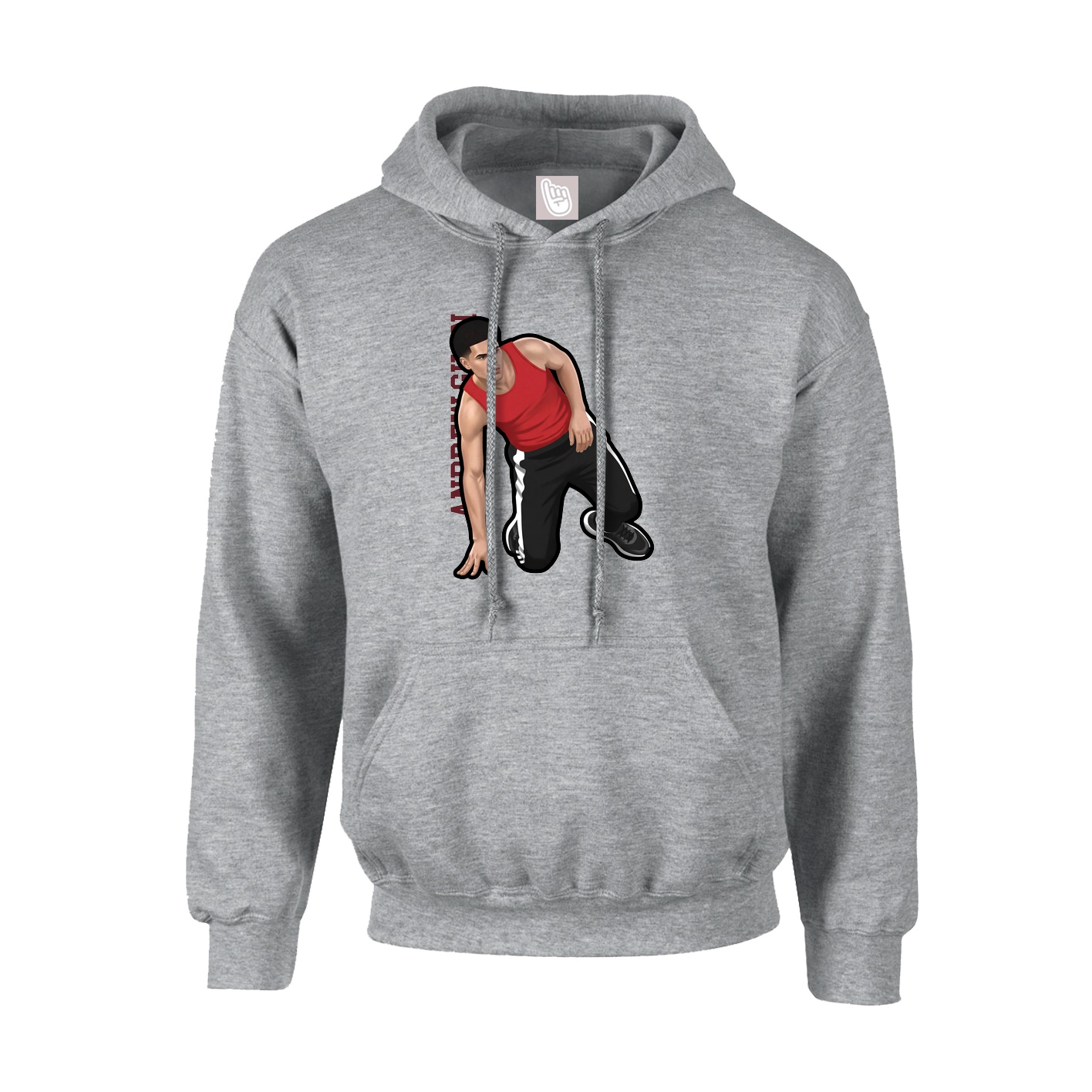 Youth Hoodie — Name Vertical in Grey