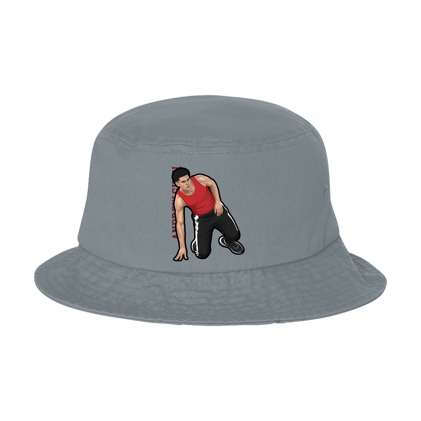 Bucket Cap — Name Vertical in Grey