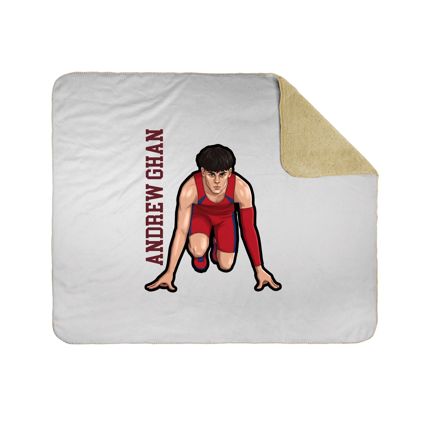 Throw Blanket — Name Vertical in White
