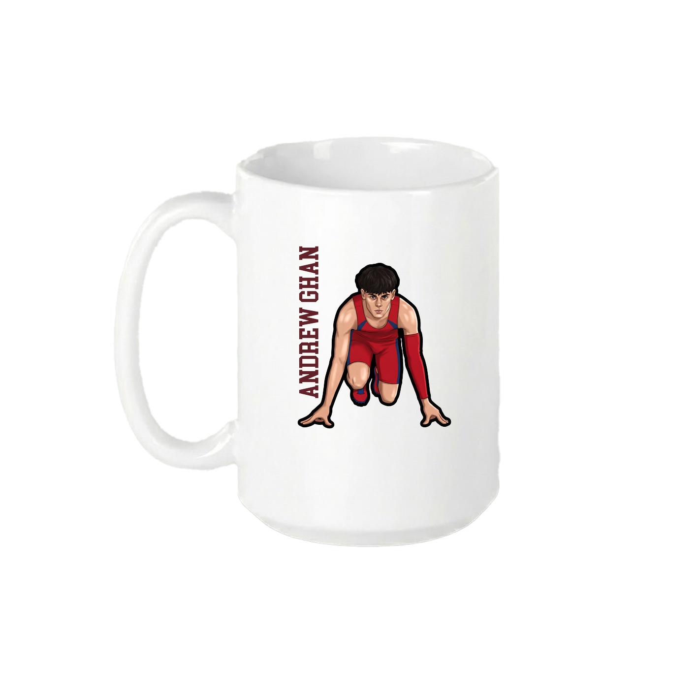 15oz Coffee Mug — Name Vertical in White