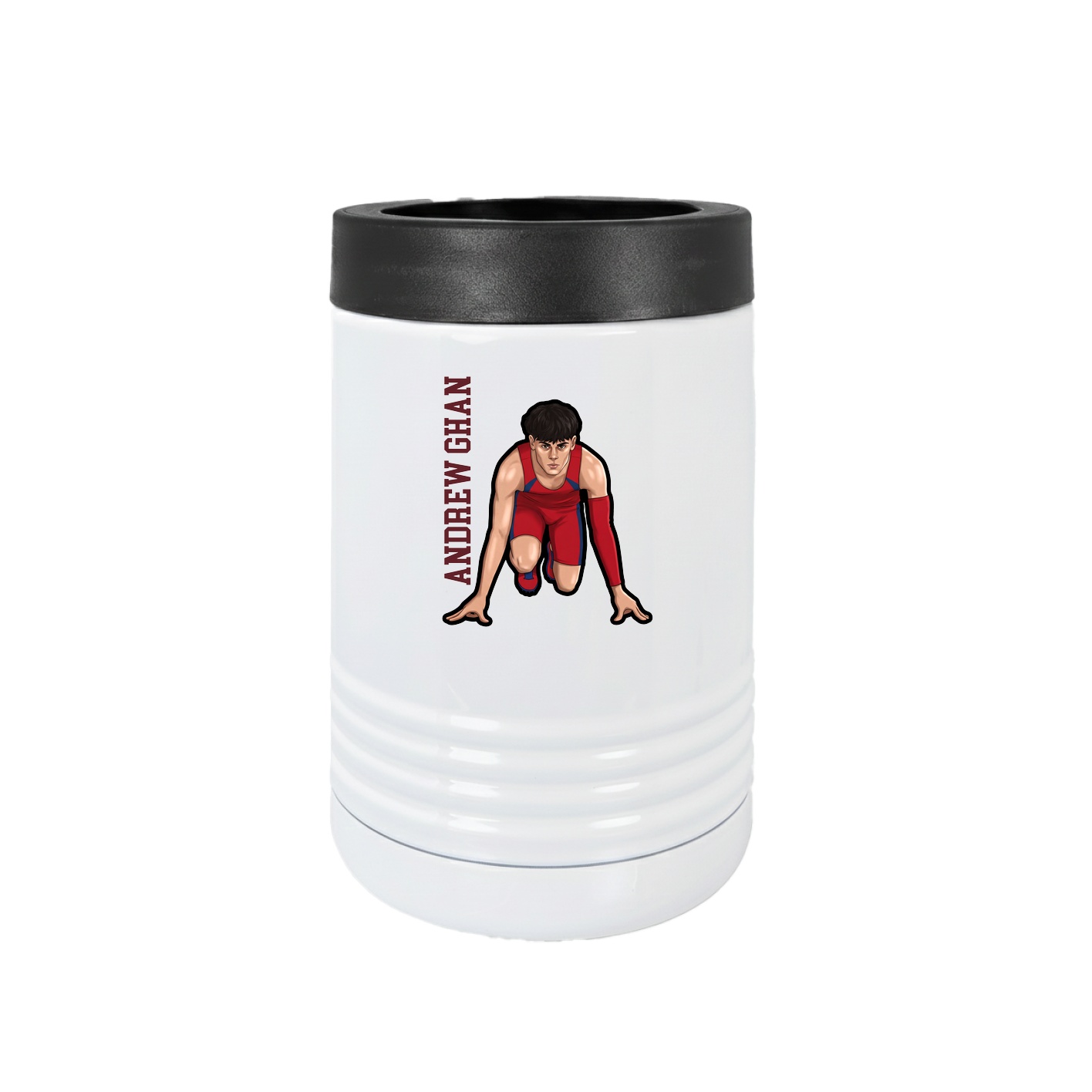 Beverage Holder — Name Vertical in White