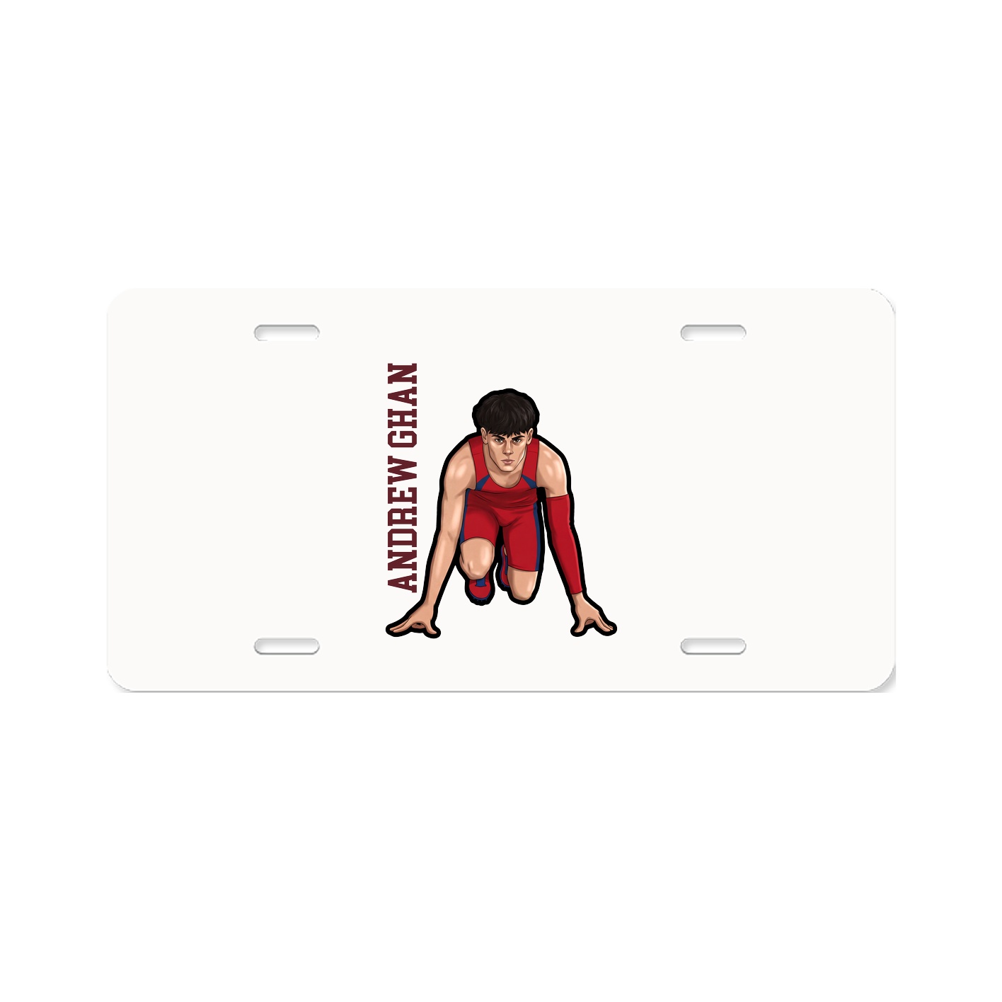 License Plate — Name Vertical in Classic